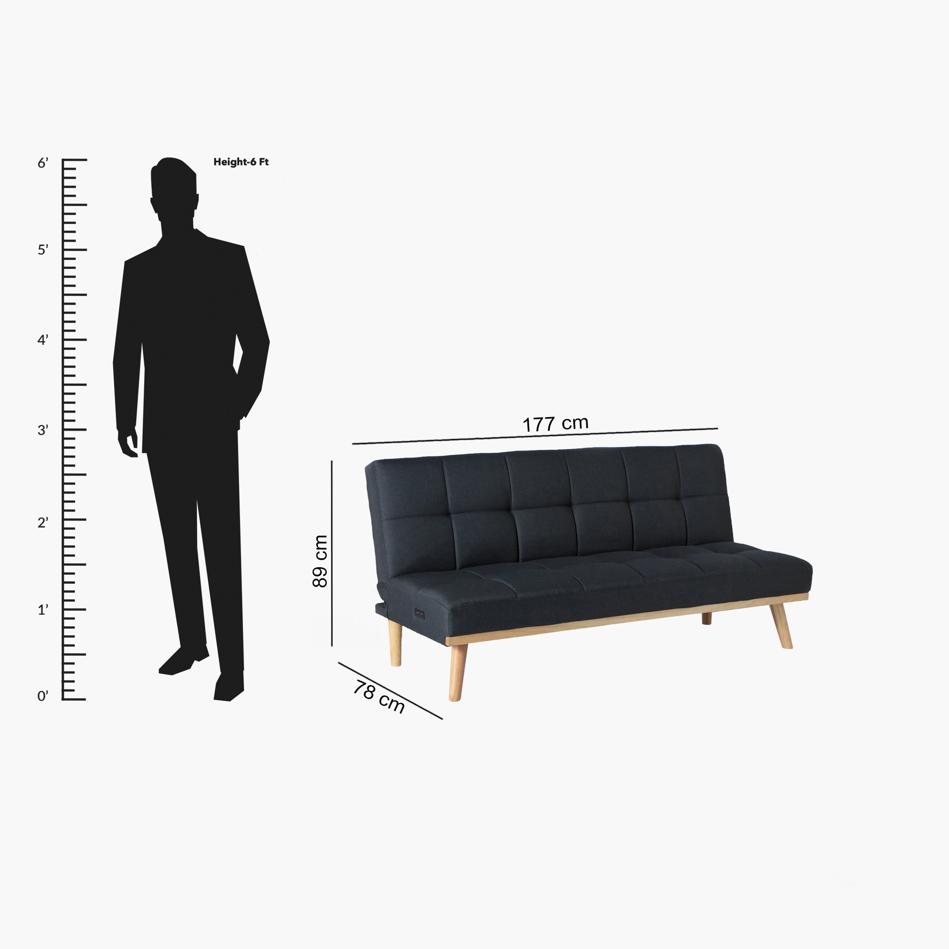 Odin 3-Seater Fabric Sofa Bed with USB Port-hbxfurniture-sofasandarmchairs-sofabeds-image-12