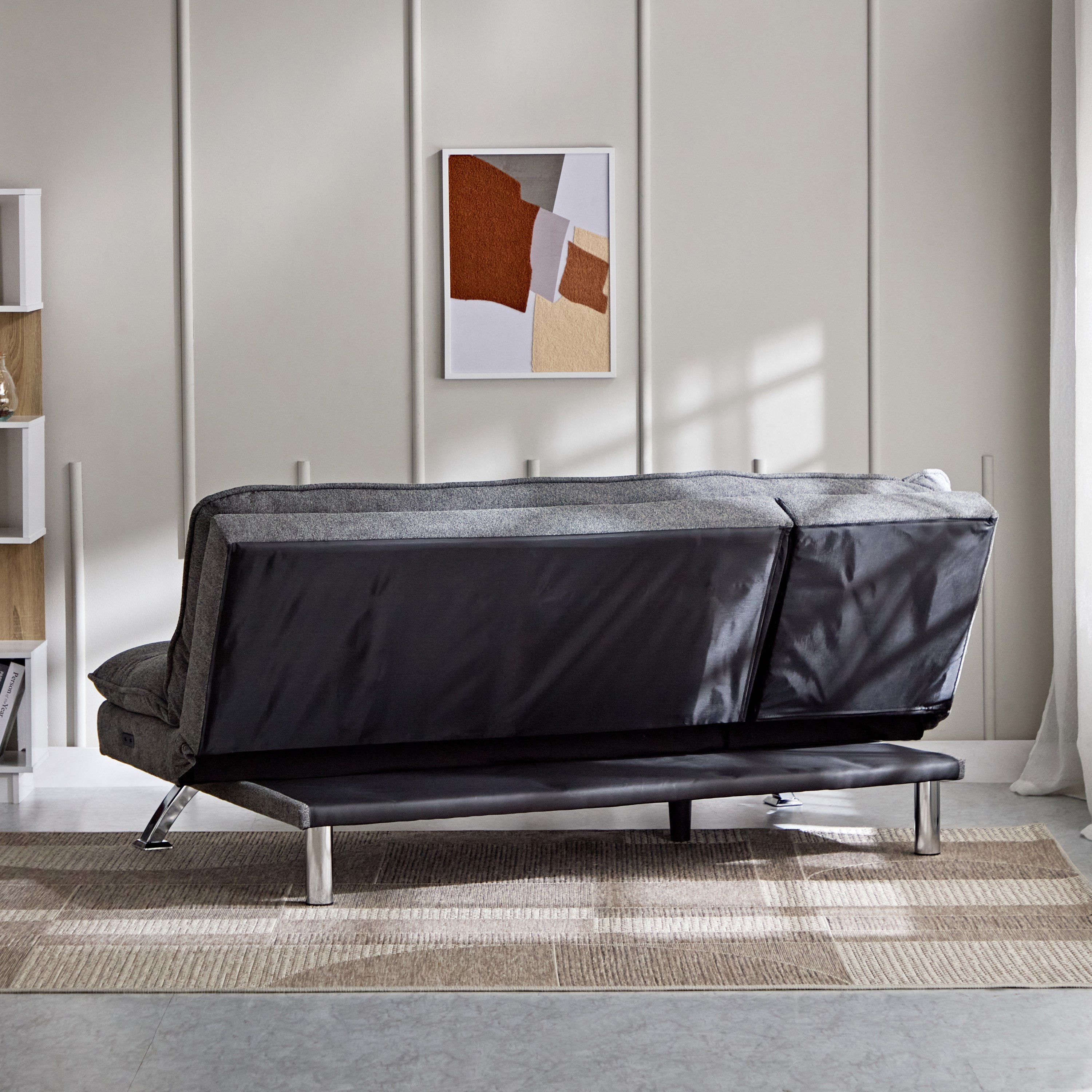 Titanium 3-Seater Fabric Sofa Bed with USB Port-hbxfurniture-sofasandarmchairs-sofabeds-image-10