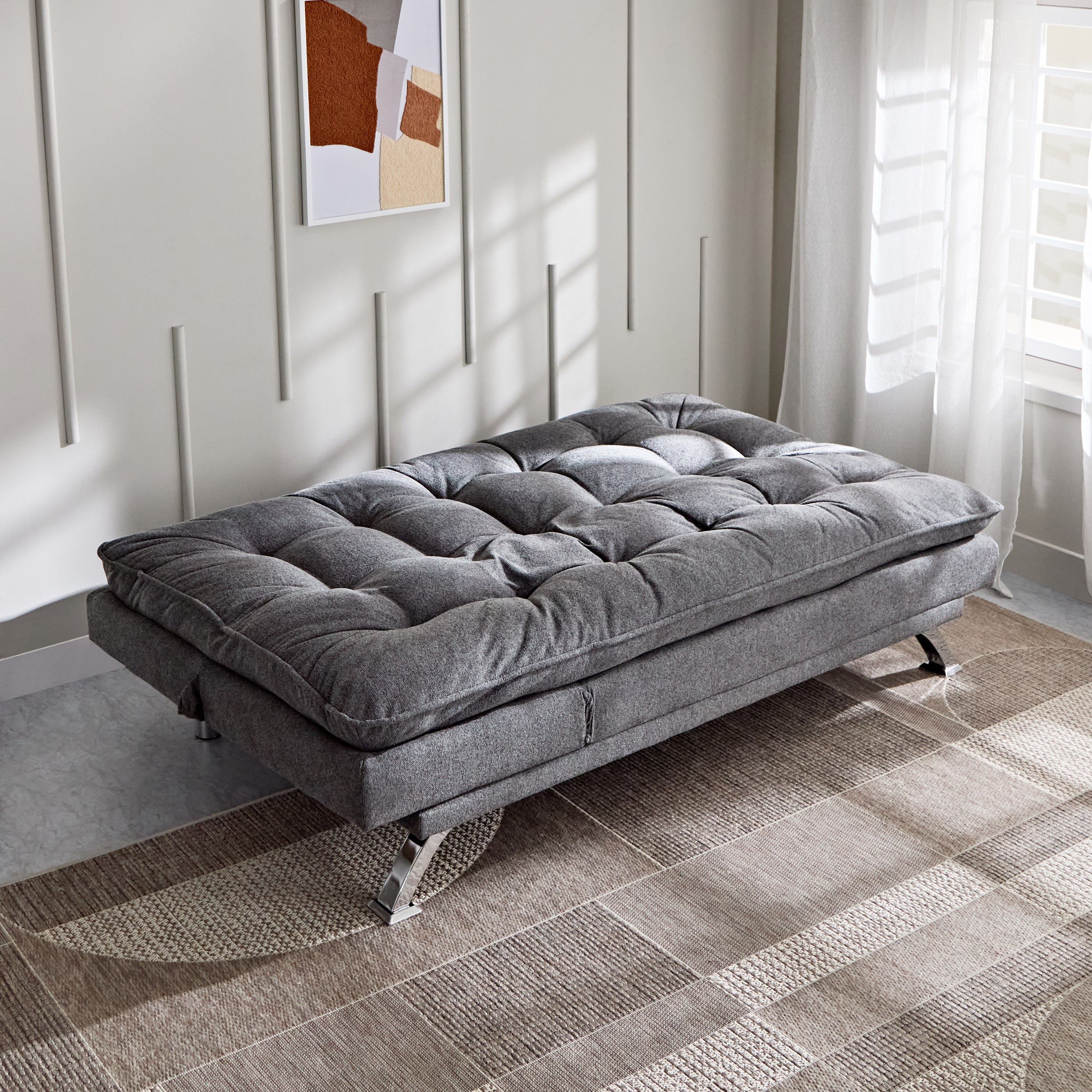 Titanium 3-Seater Fabric Sofa Bed with USB Port-hbxfurniture-sofasandarmchairs-sofabeds-image-4
