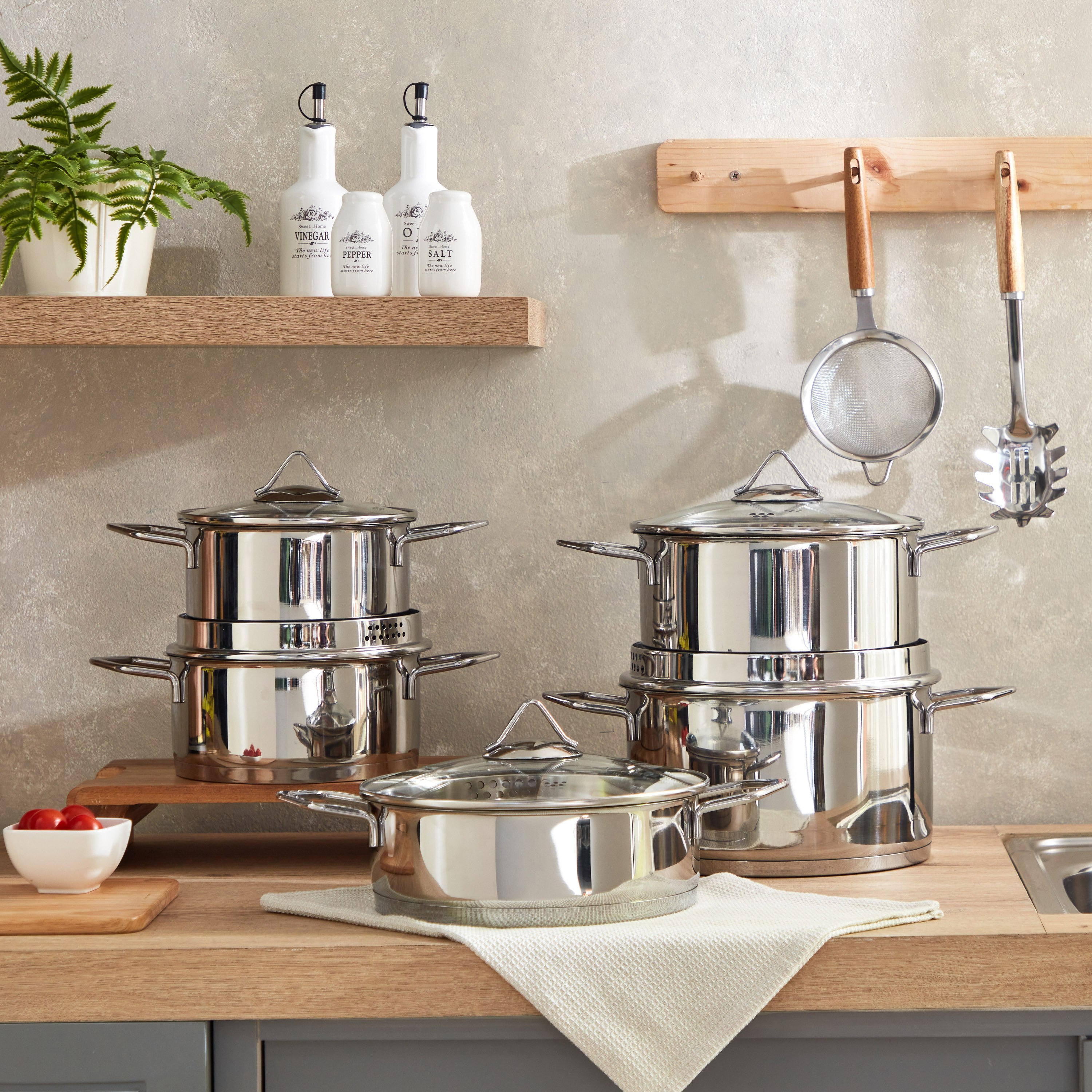طقم أواني طهي ستانلس ستيل 10 قطع من أو إم إس-hbxhomeware-hbxkitchen-image-1