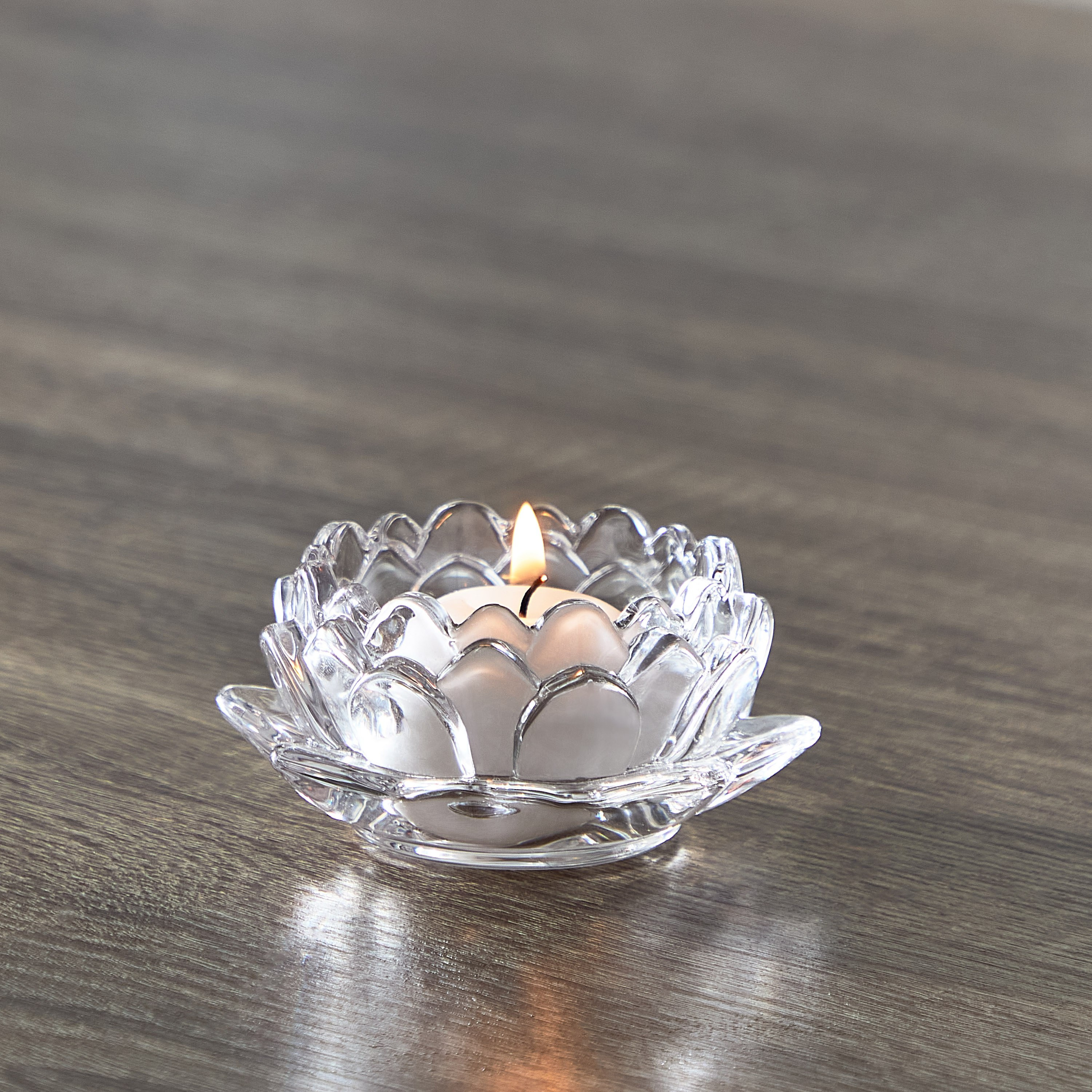 حامل شموع صغيرة زجاجي لوتس من إيكلات - 10x4 سم-hbxlivingroom-decorandaccessories-candleholders-image-1