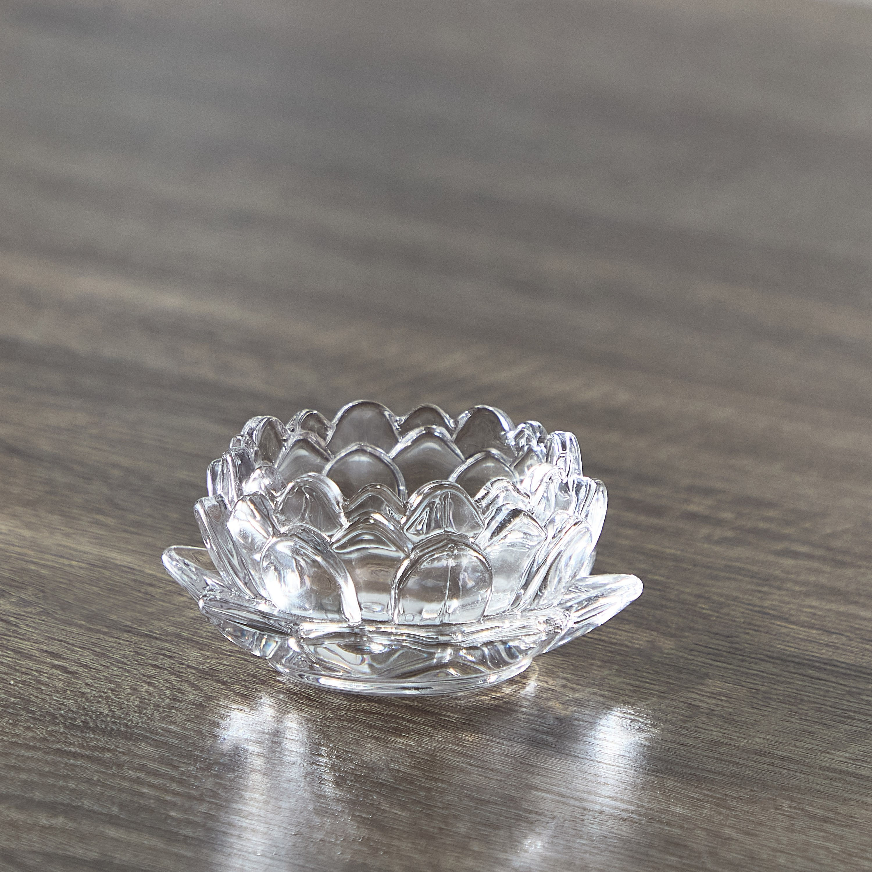 حامل شموع صغيرة زجاجي لوتس من إيكلات - 10x4 سم-hbxlivingroom-decorandaccessories-candleholders-image-2