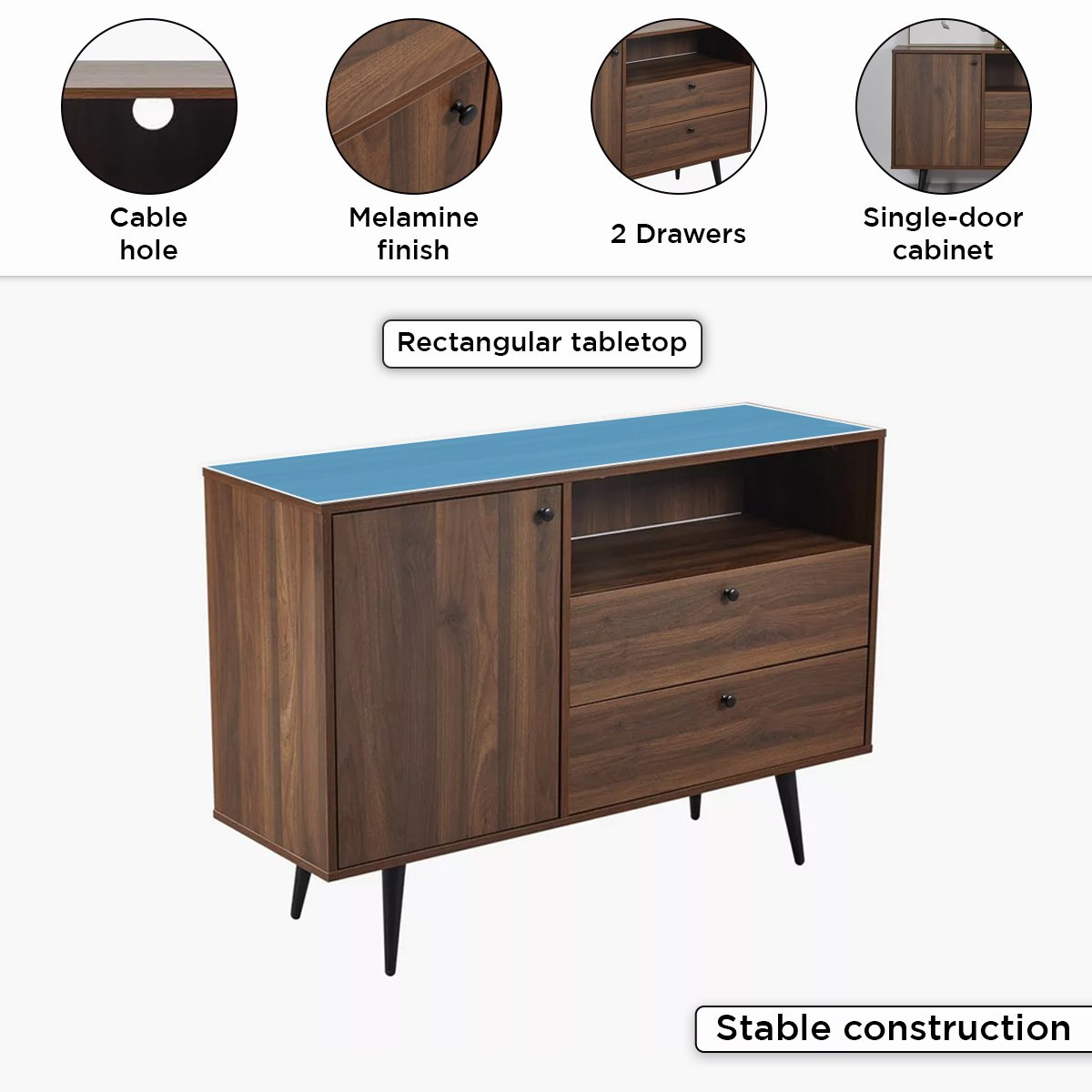 Finland 2-Drawer Sideboard High TV Unit with Door-hbxfurniture-diningroom-buffetsandsideboards-image-5