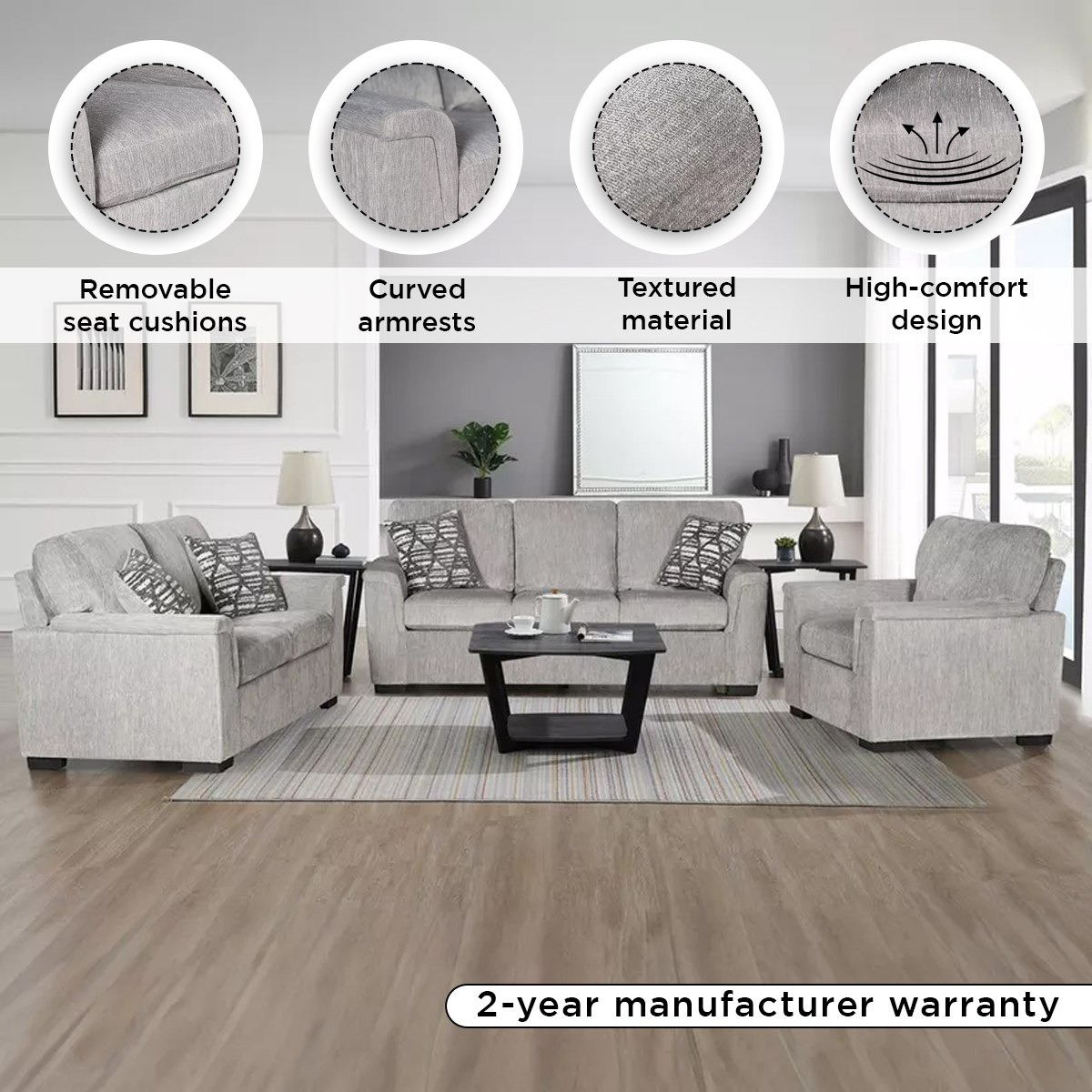 Munich 2-Seater Fabric Sofa with 2 Cushions-hbxlivingroom-sofasandarmchairs-sofas-image-4