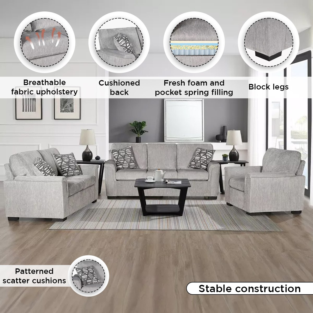 Munich 2-Seater Fabric Sofa with 2 Cushions-hbxlivingroom-sofasandarmchairs-sofas-image-5