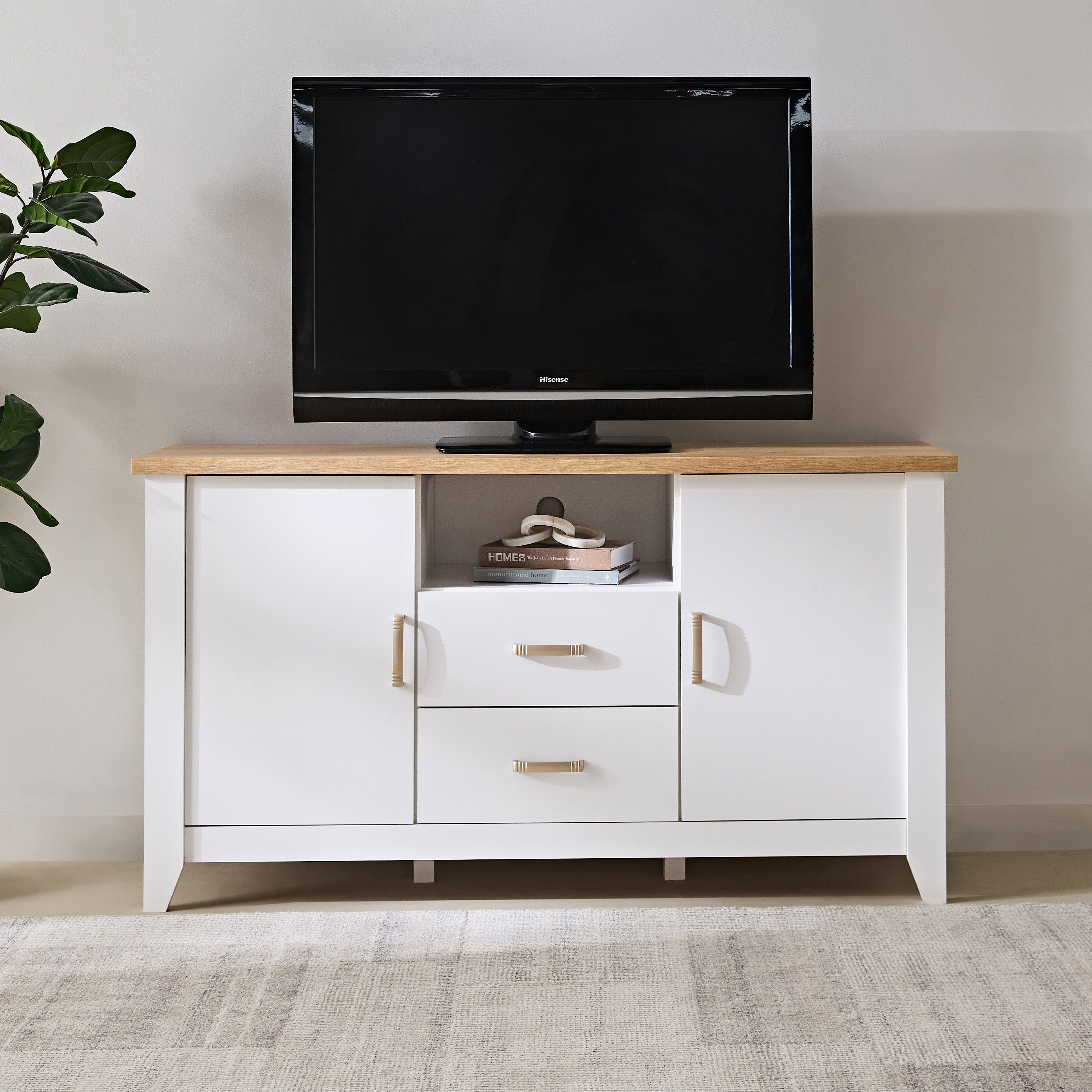 Sky 2-Drawer Sideboard High TV Unit with 2 Doors-hbxfurniture-diningroom-buffetsandsideboards-image-2