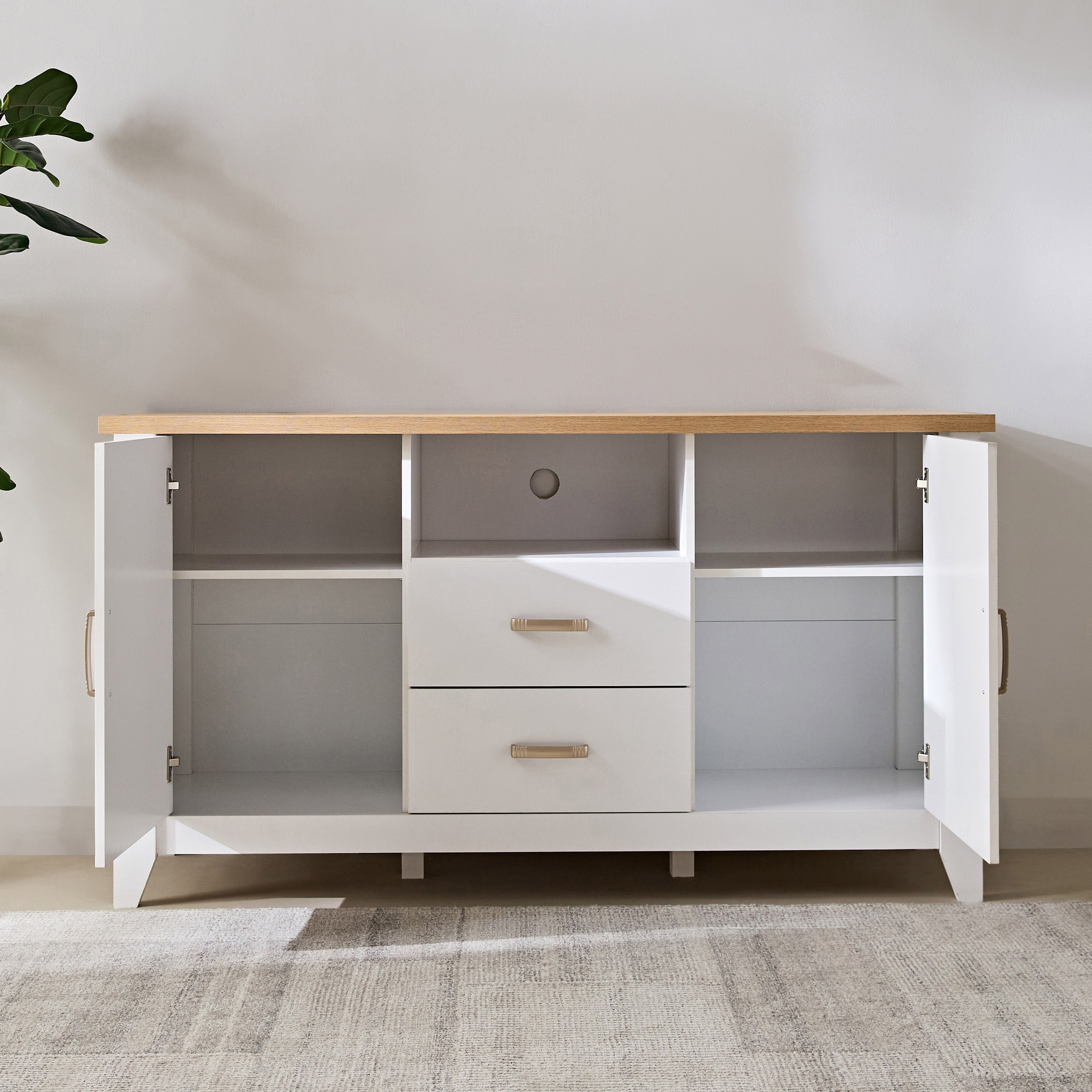 Sky 2-Drawer Sideboard High TV Unit with 2 Doors-hbxfurniture-diningroom-buffetsandsideboards-image-4