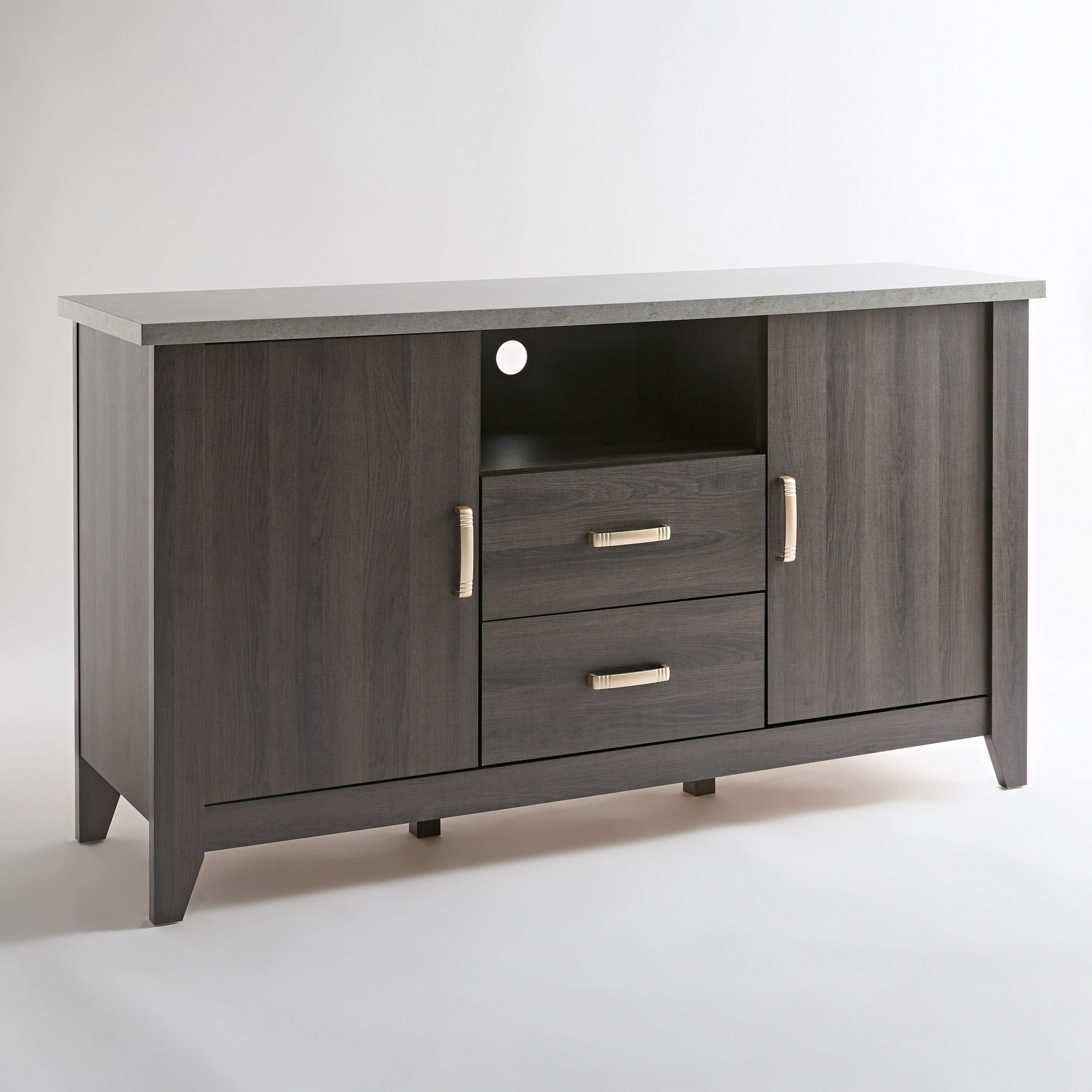 وحدة تلفزيون مرتفعة بدرجين وخزانة جانبية مع بابين من سكاي-hbxfurniture-diningroom-buffetsandsideboards-image-11