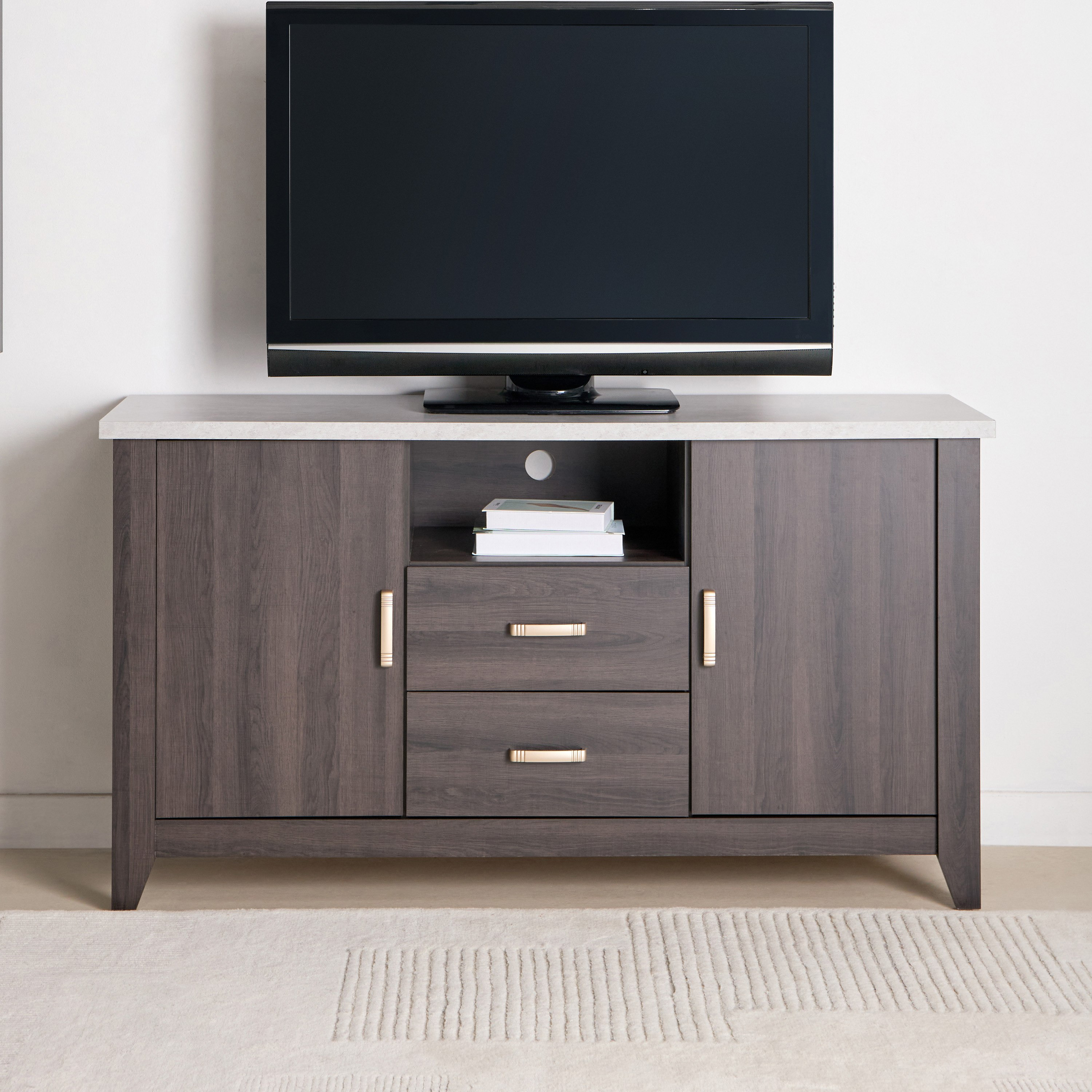 وحدة تلفزيون مرتفعة بدرجين وخزانة جانبية مع بابين من سكاي-hbxfurniture-diningroom-buffetsandsideboards-image-2