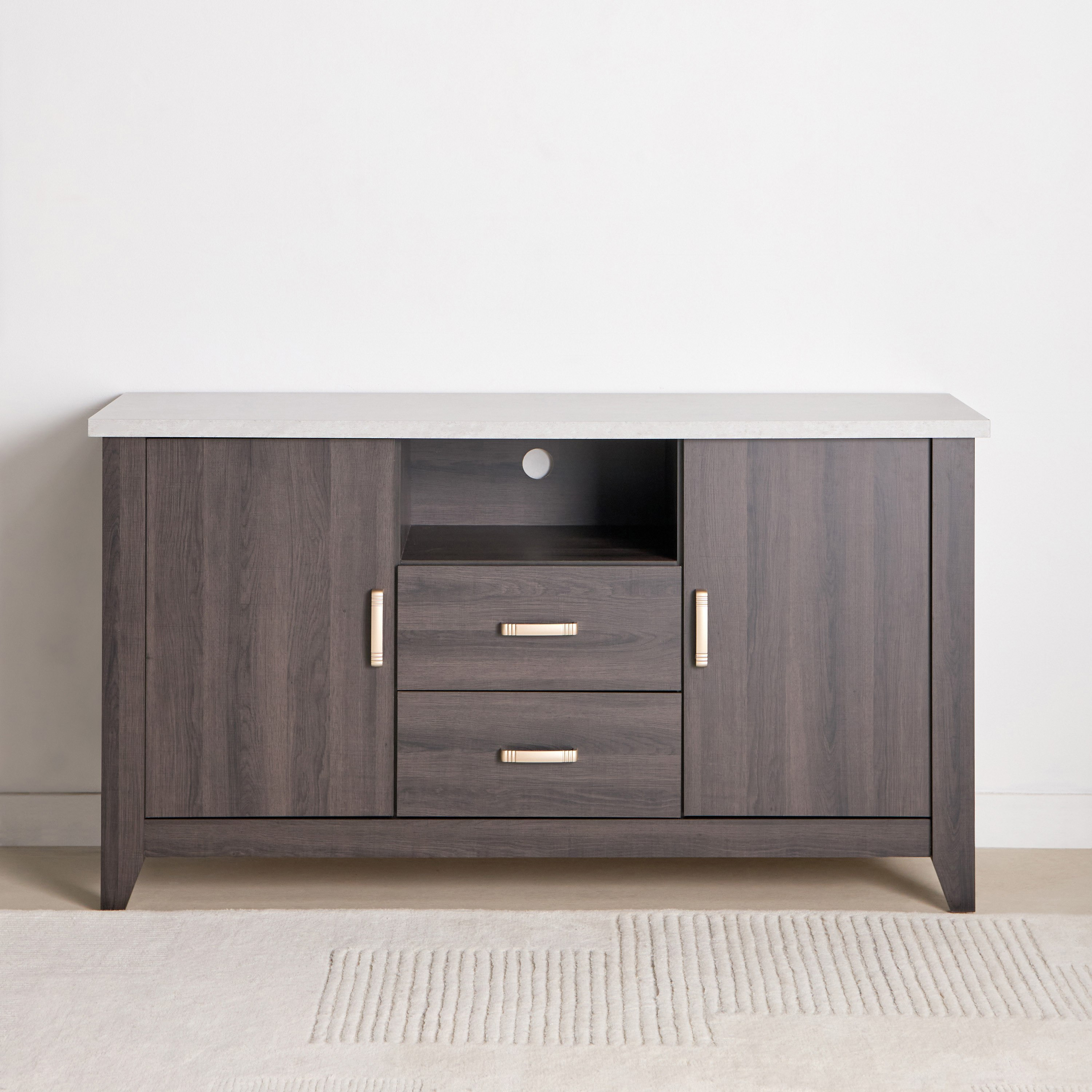 وحدة تلفزيون مرتفعة بدرجين وخزانة جانبية مع بابين من سكاي-hbxfurniture-diningroom-buffetsandsideboards-image-3