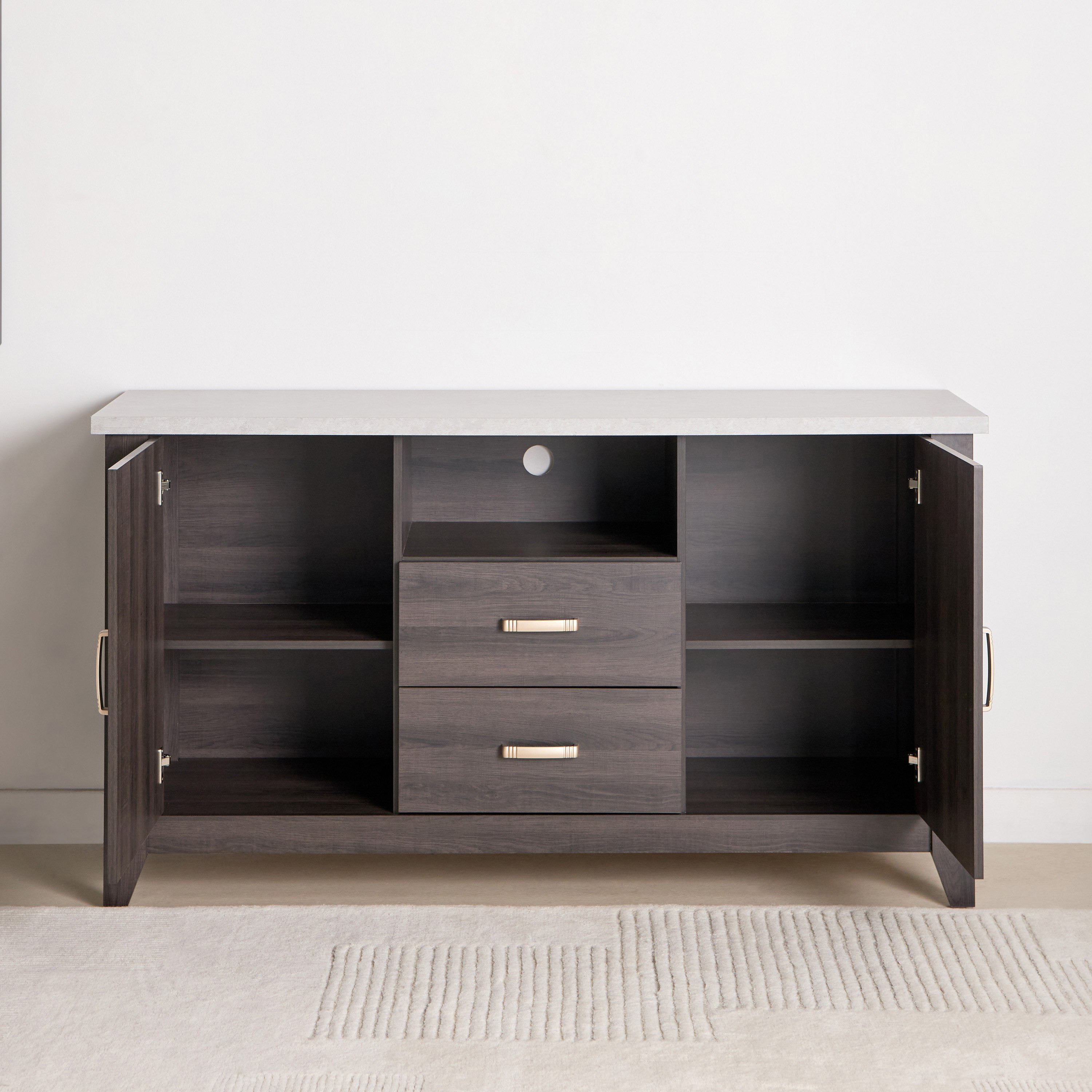 وحدة تلفزيون مرتفعة بدرجين وخزانة جانبية مع بابين من سكاي-hbxfurniture-diningroom-buffetsandsideboards-image-5