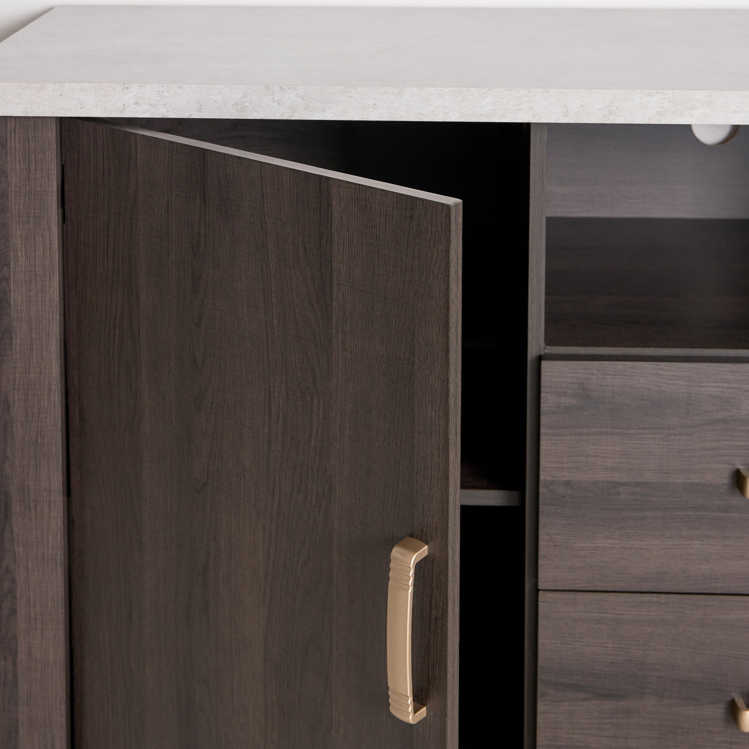 وحدة تلفزيون مرتفعة بدرجين وخزانة جانبية مع بابين من سكاي-hbxfurniture-diningroom-buffetsandsideboards-image-7