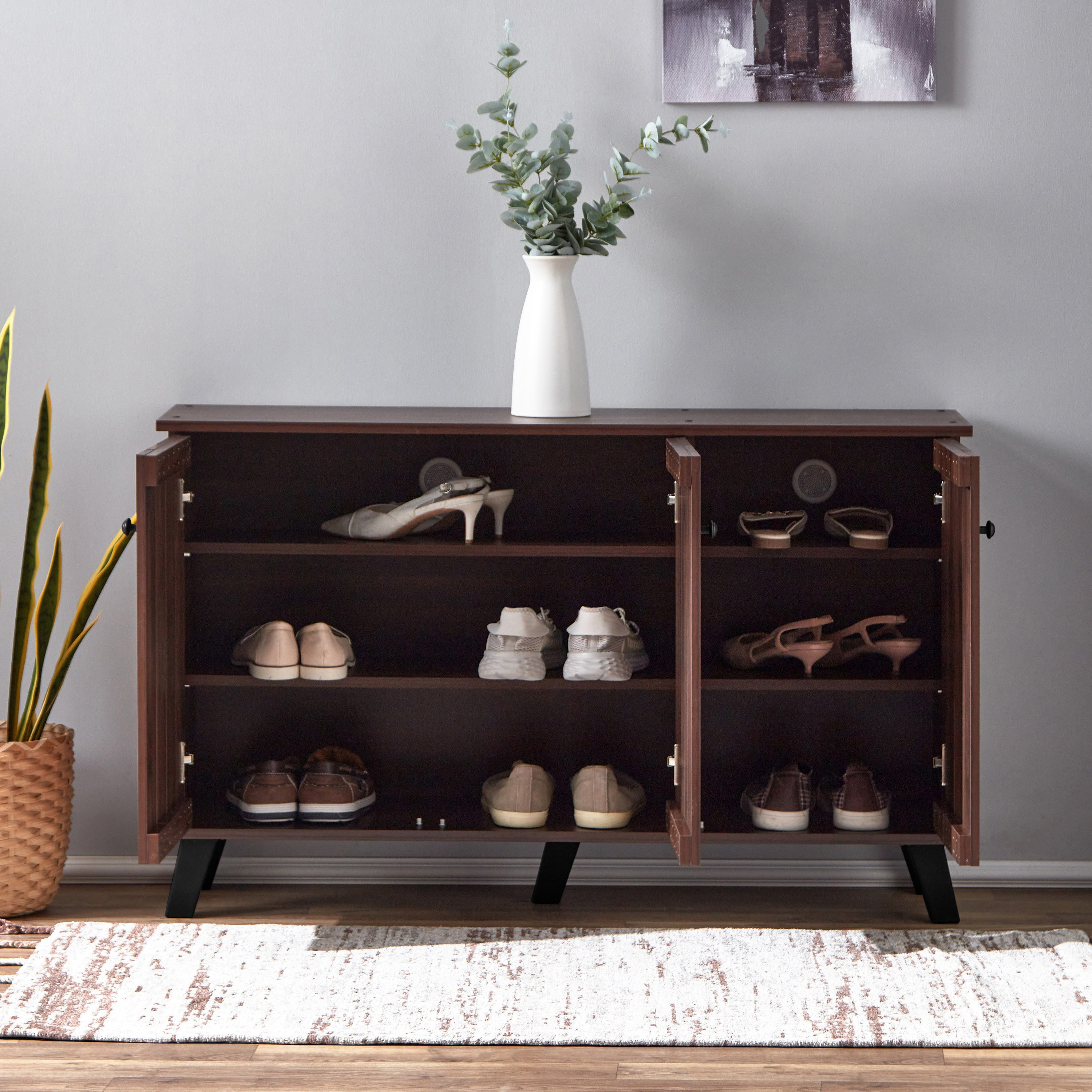 خزانة أحذية 3 أبواب لـ 12 زوج إن إكس تي من مالتون-hbxbedroom-shoecabinetsandracks-image-3