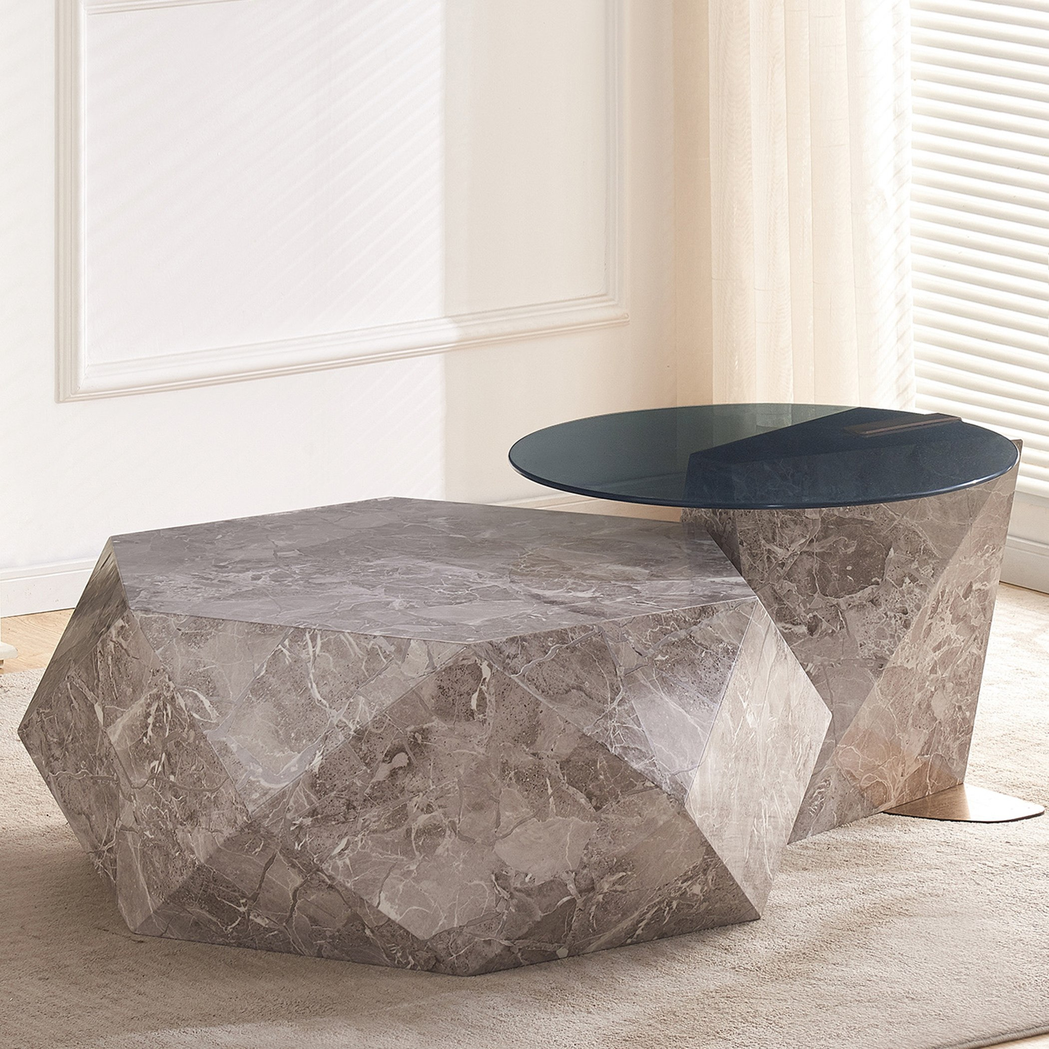 طقم طاولة قهوة زجاج قطعتين من سباركل-hbxlivingroom-tablesandstands-coffeetables-image-1