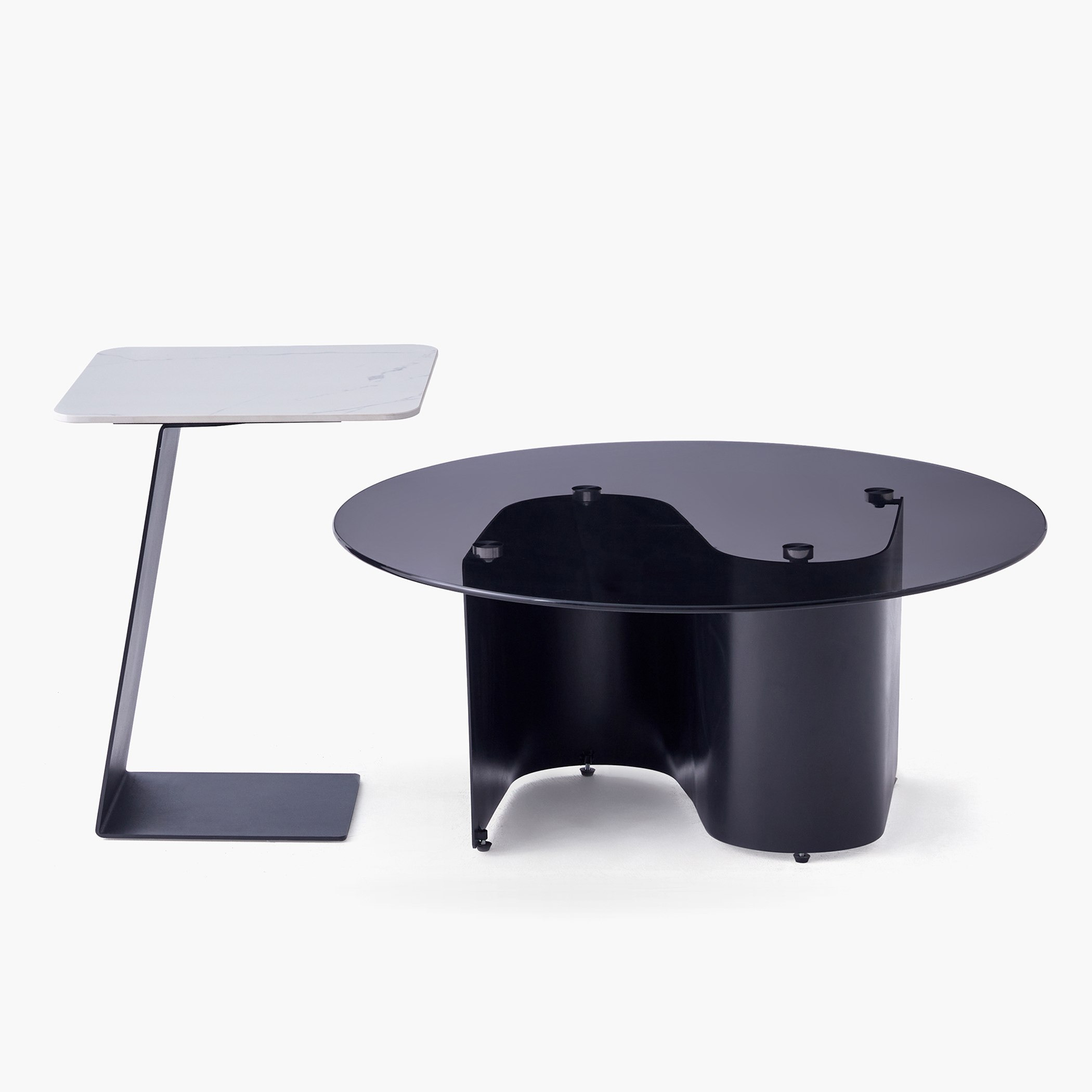 طقم طاولات قهوة من الزجاج والحجر الملبد - قطعتين من ساليرنو-hbxlivingroom-tablesandstands-coffeetables-image-9