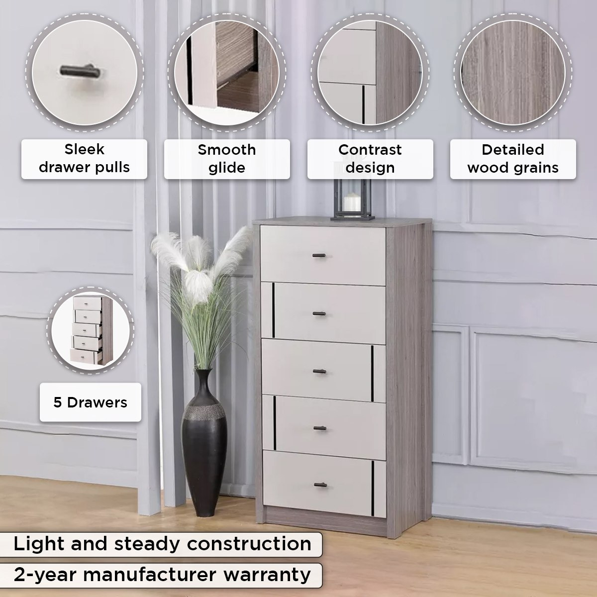 وحدة تخزين 5 أدراج من أونتاريو-hbxfurniture-dressersandchests-chestofdrawers-image-4