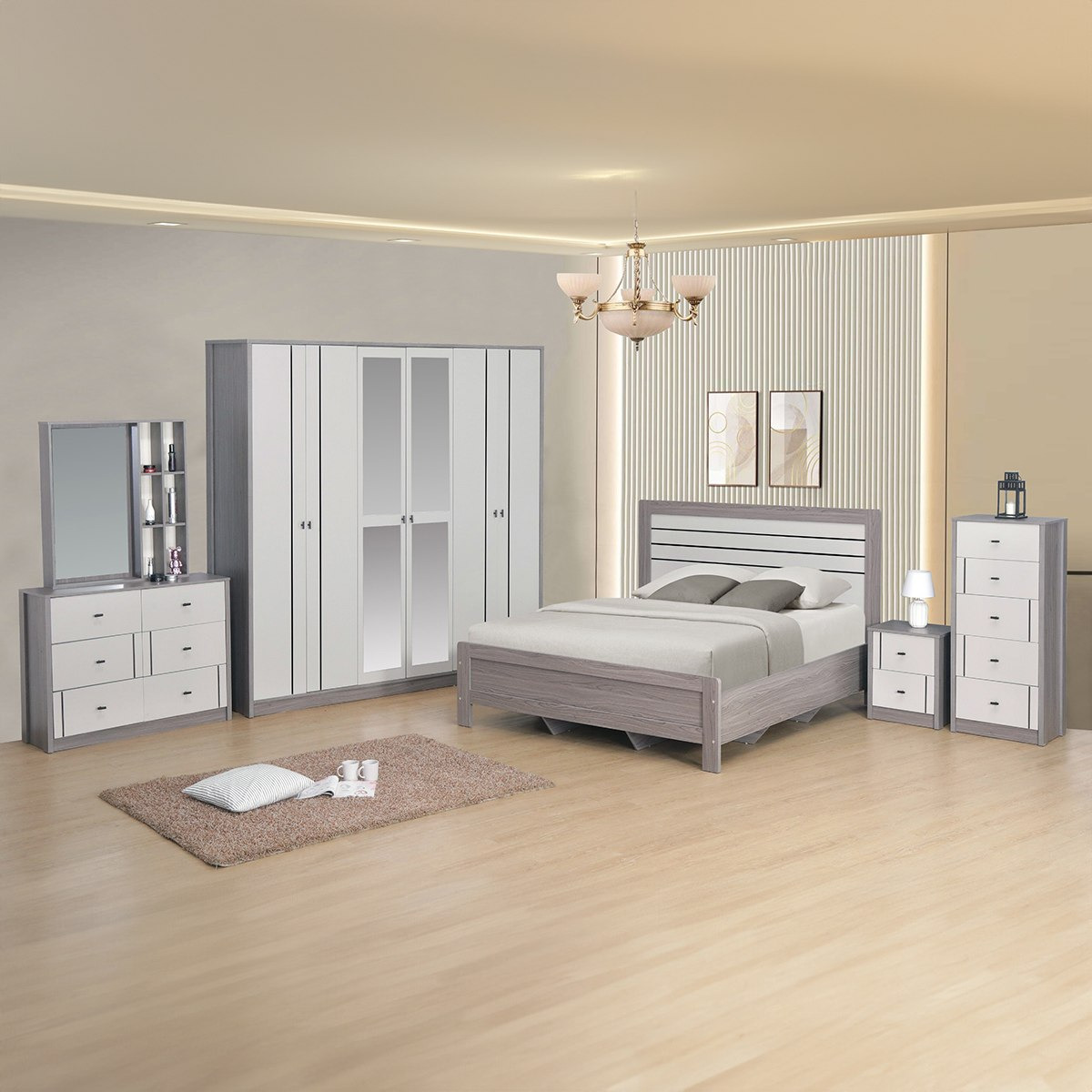خزانة ملابس 6 أبواب بدرجين ومرآة من أونتاريو-hbxfurniture-wardrobes-image-9