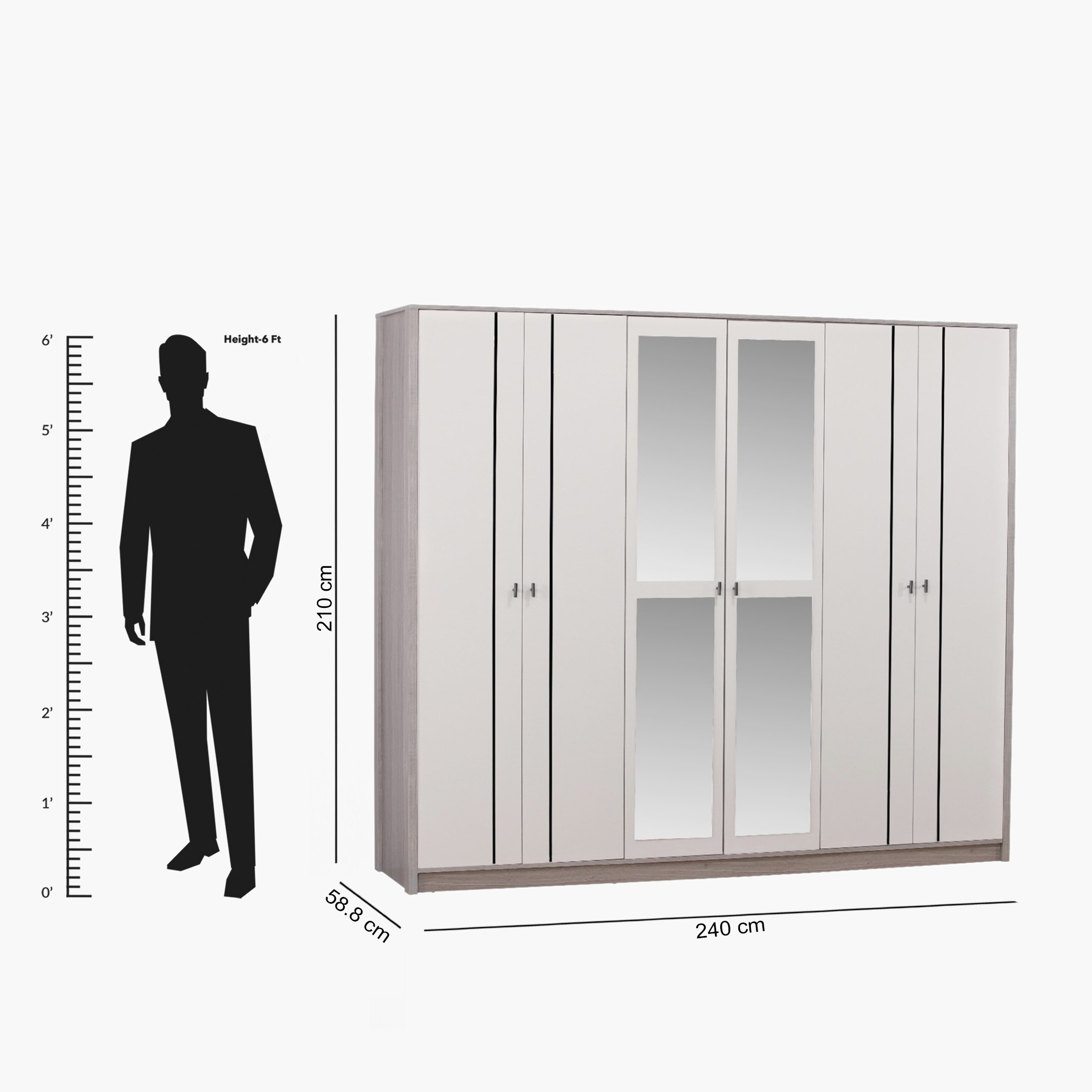خزانة ملابس 6 أبواب بدرجين ومرآة من أونتاريو-hbxfurniture-wardrobes-image-10