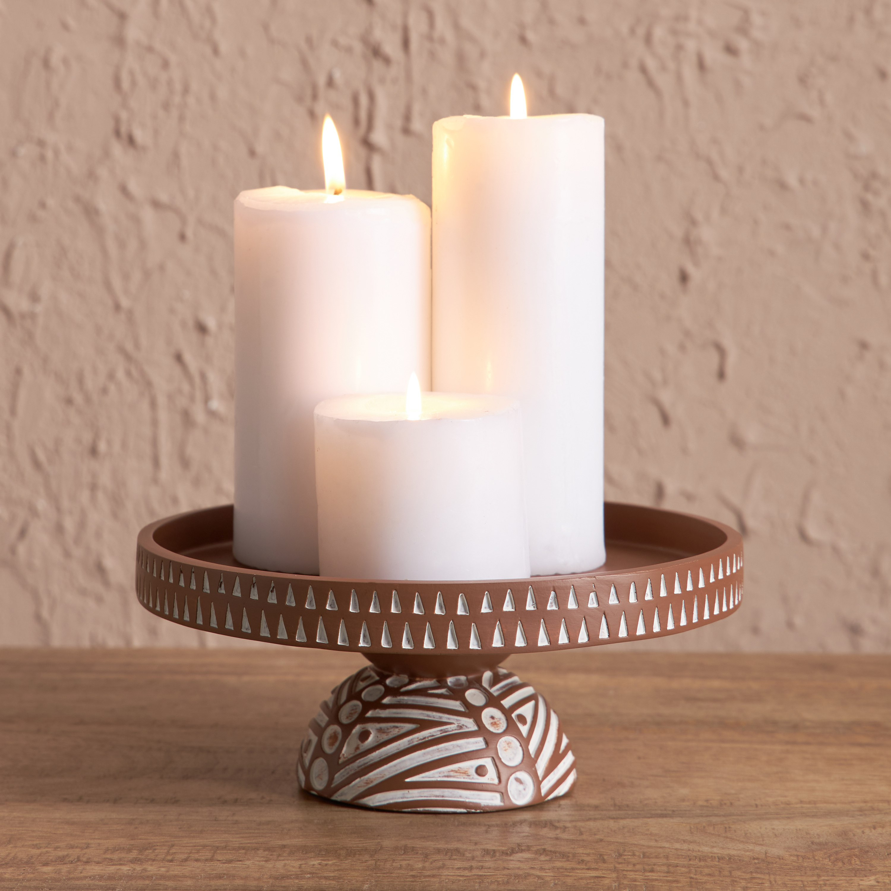 حامل شموع بجوز الهند من ريك - 21x21x9.5 سم-hbxlivingroom-decorandaccessories-candleholders-image-1