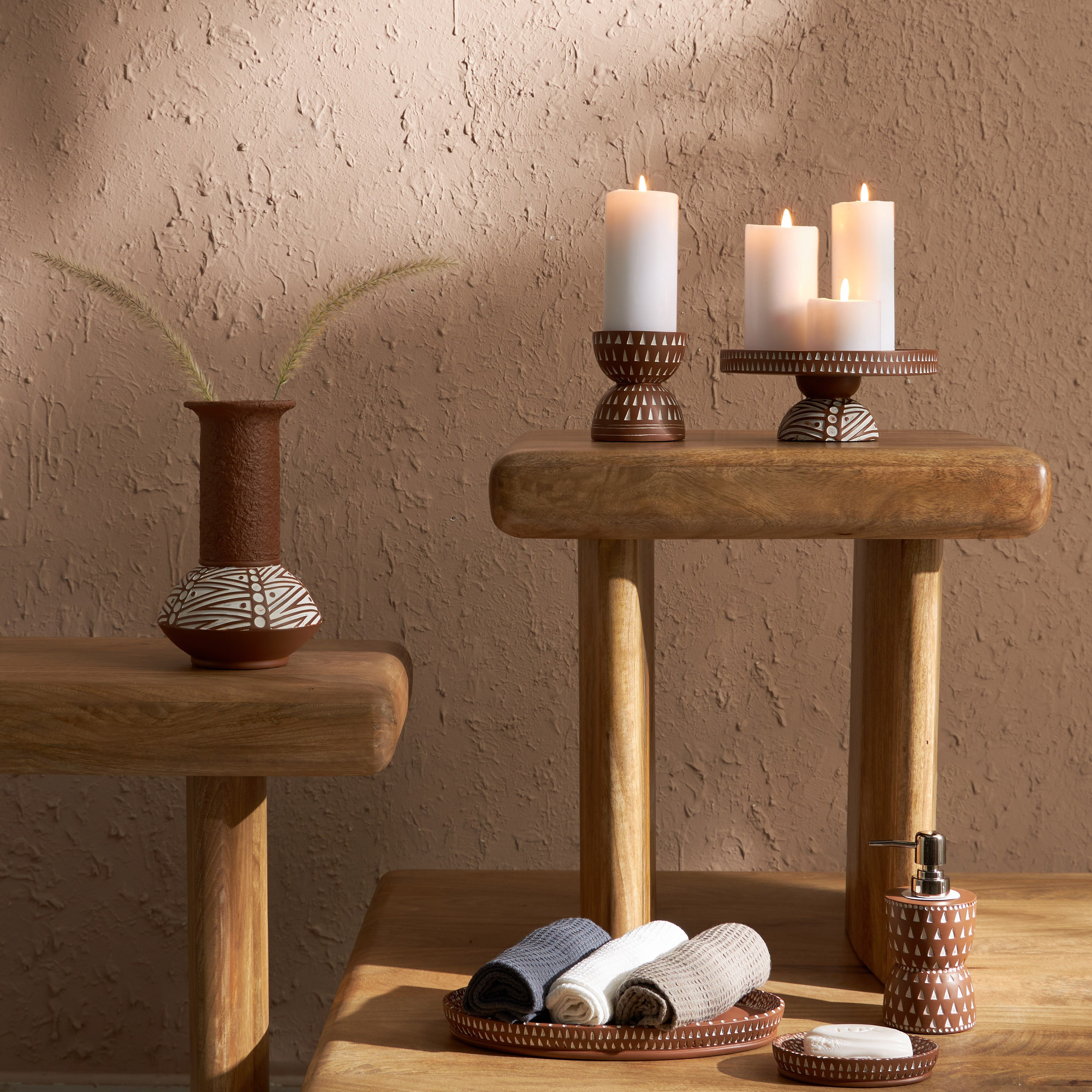 حامل شموع بجوز الهند من ريك - 21x21x9.5 سم-hbxlivingroom-decorandaccessories-candleholders-image-4