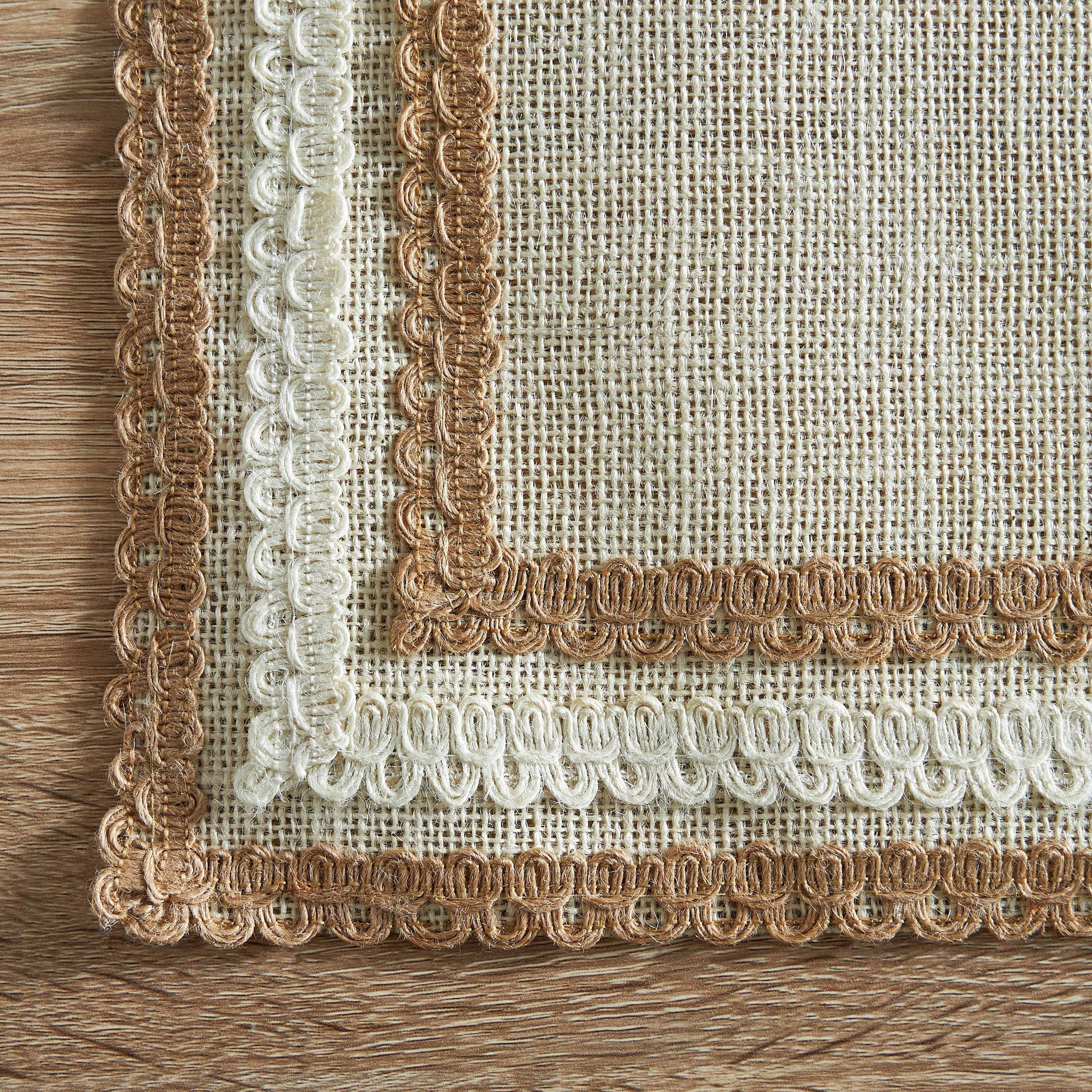 Jutopia Lace Jute Rectangular Placemat - 30x45 cm-hbxdecorandfurnishings-homefurnishings-tablelinens-image-2