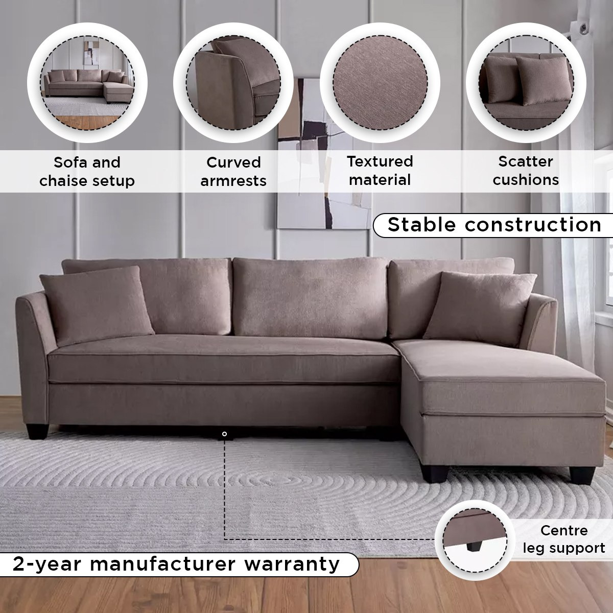 كنبة ركنية يمين 4 مقاعد قماش مع 2 وسادة من سيدني-hbxlivingroom-sofasandarmchairs-cornersofas-image-4