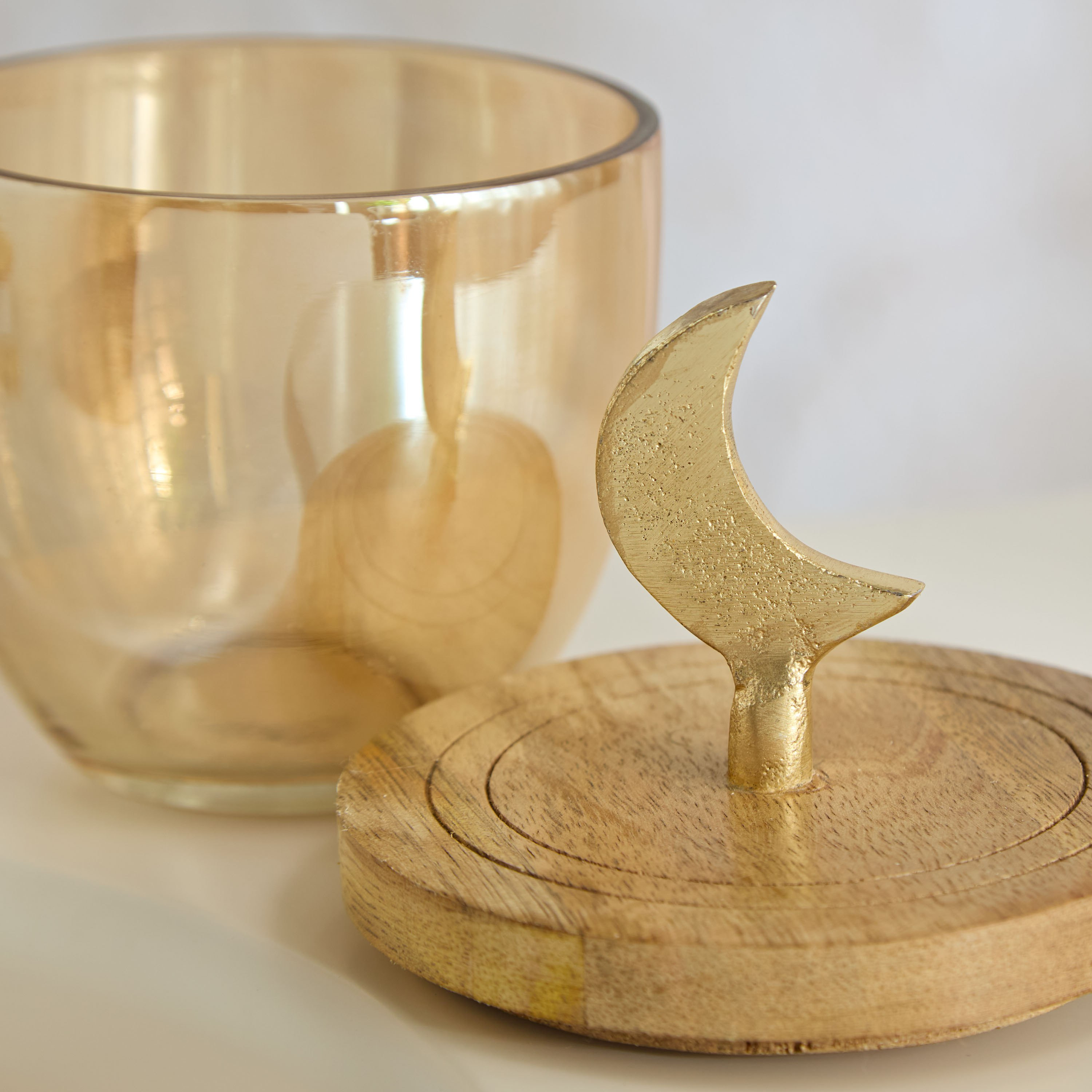 Rick Decorative Jar with Wooden Lid - 9x9x14 cm-hbxdecorandfurnishings-homeaccessories-bowls-image-3