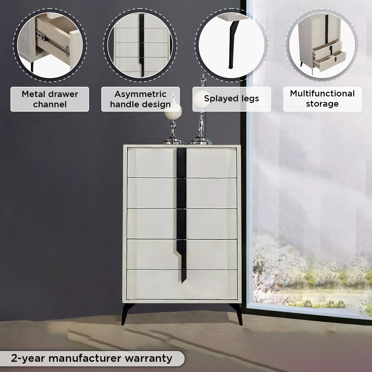 Grandeura Chest of 5-Drawers-hbxfurniture-dressersandchests-chestofdrawers-image-8