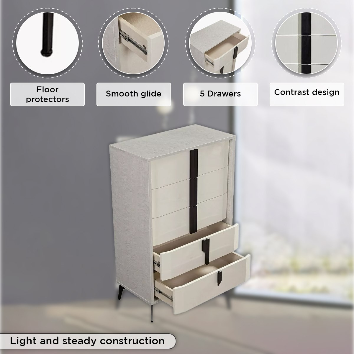 Grandeura Chest of 5-Drawers-hbxfurniture-dressersandchests-chestofdrawers-image-9