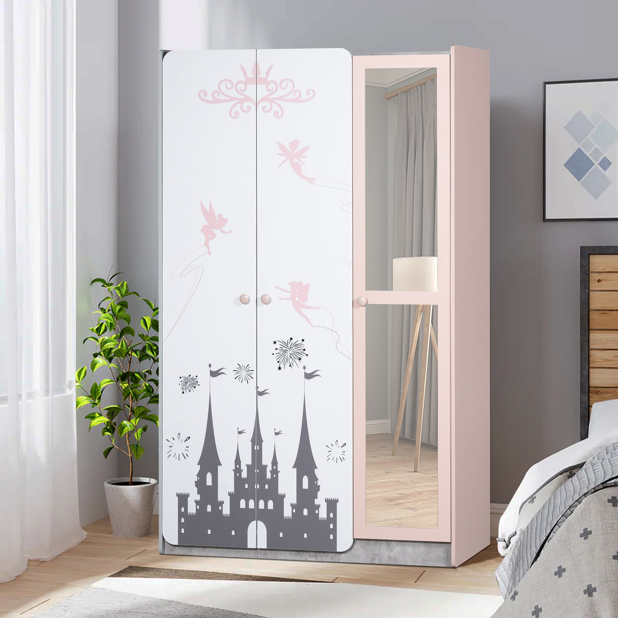خزانة ملابس 3 أبواب بمرآة - بيكسي من موڤو -hbxfurniture-wardrobes-image-1