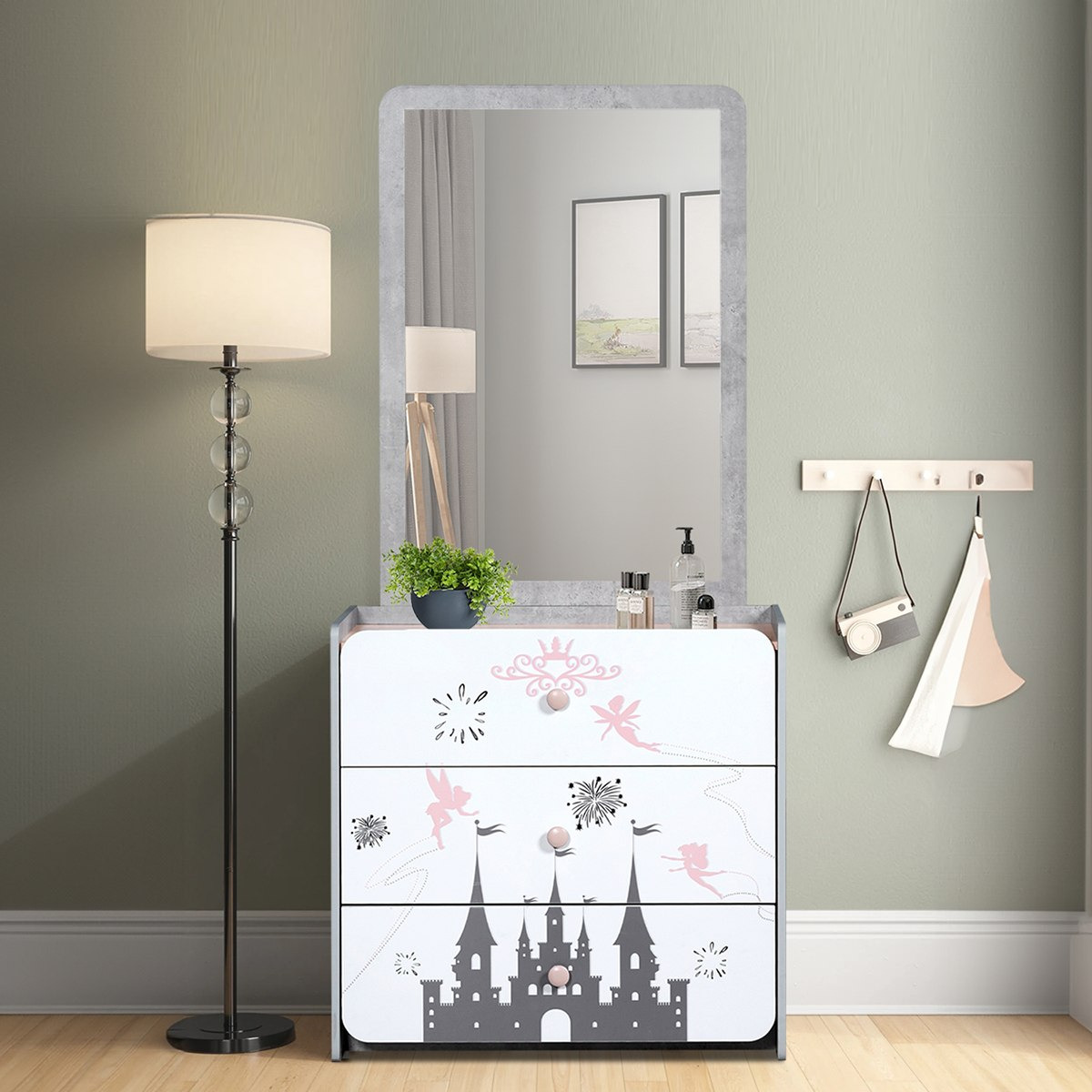 طاولة تزيين3 أدراج مع مرآة - بيكسي من موڤو-hbxfurniture-kidsroom-kidsdressersandmirrors-image-1