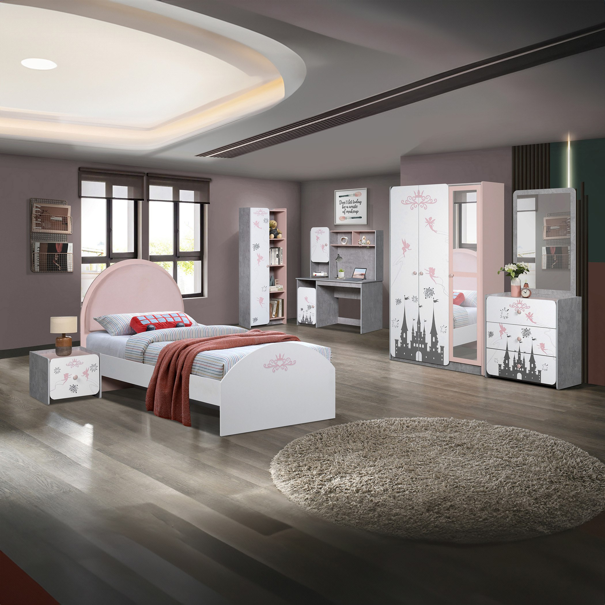 طاولة تزيين3 أدراج مع مرآة - بيكسي من موڤو-hbxfurniture-kidsroom-kidsdressersandmirrors-image-12