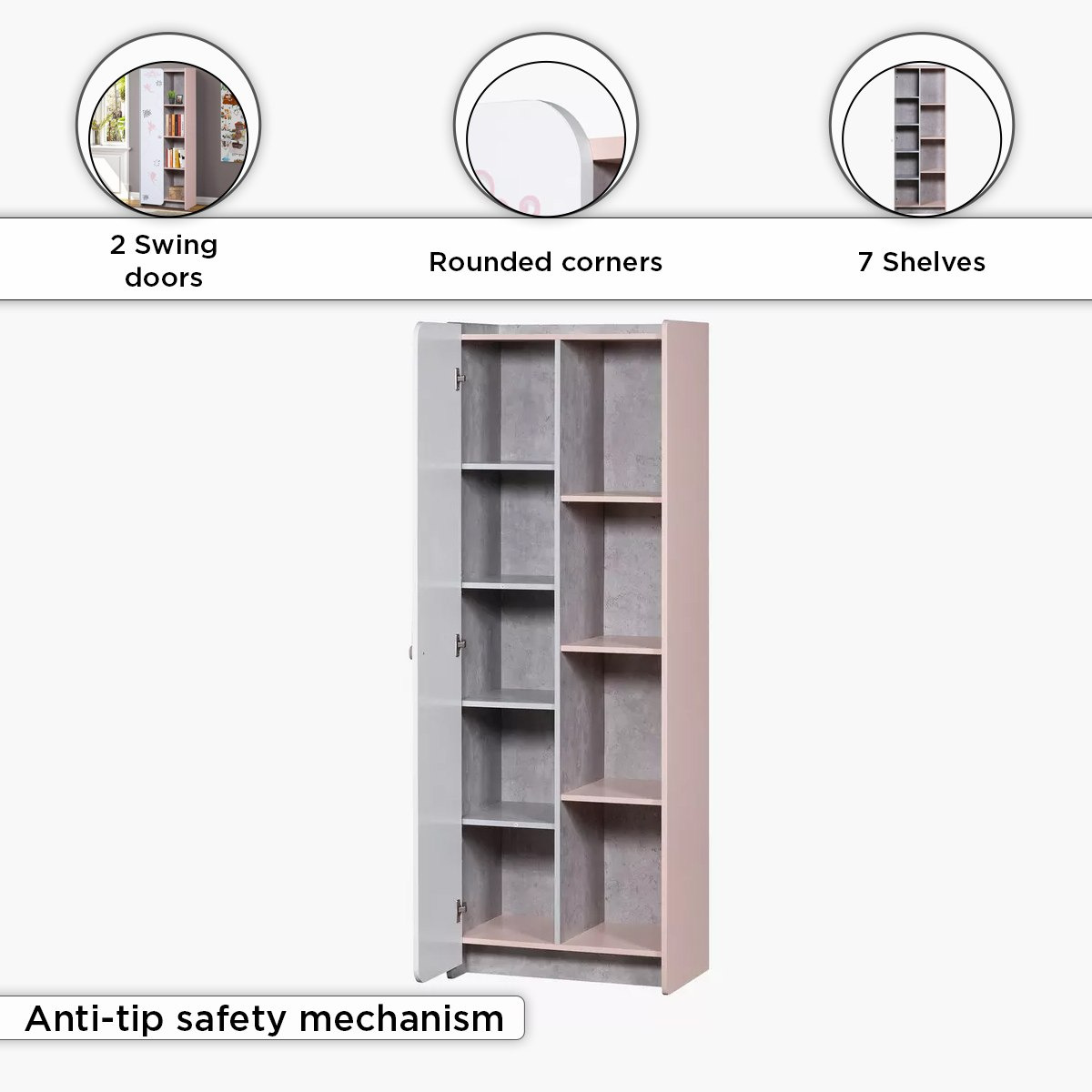 خزانة كتب طويلة بابين - بيكسي من موڤو-hbxfurniture-office-bookcases-image-5