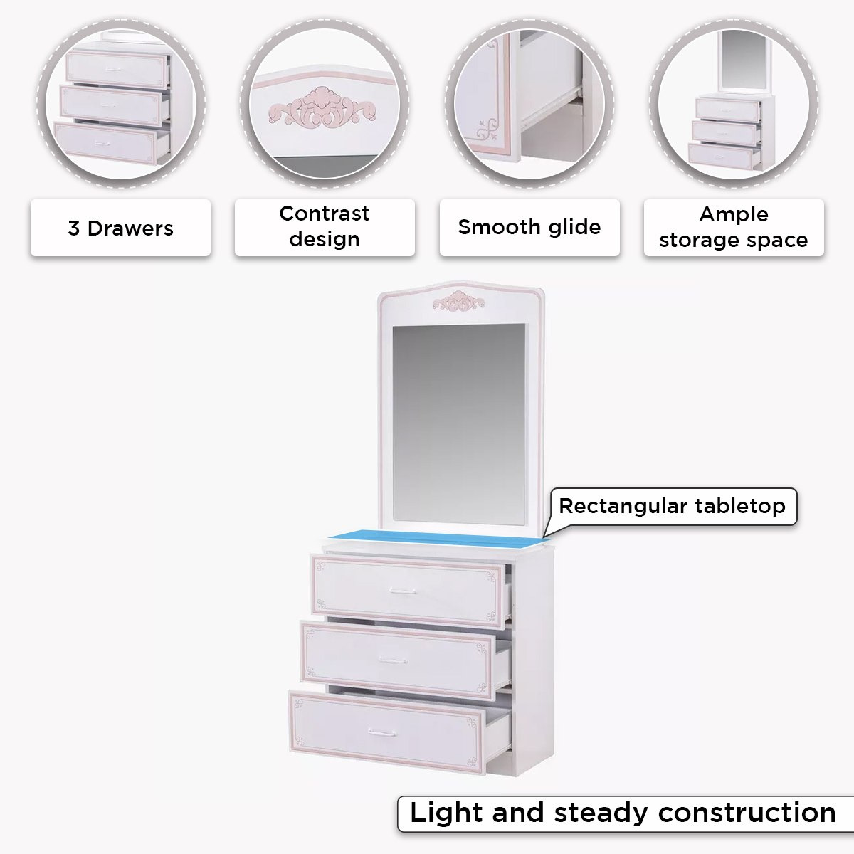 Movo Hazel 3-Drawer Dresser with Mirror-hbxfurniture-kidsroom-kidsdressersandmirrors-image-5