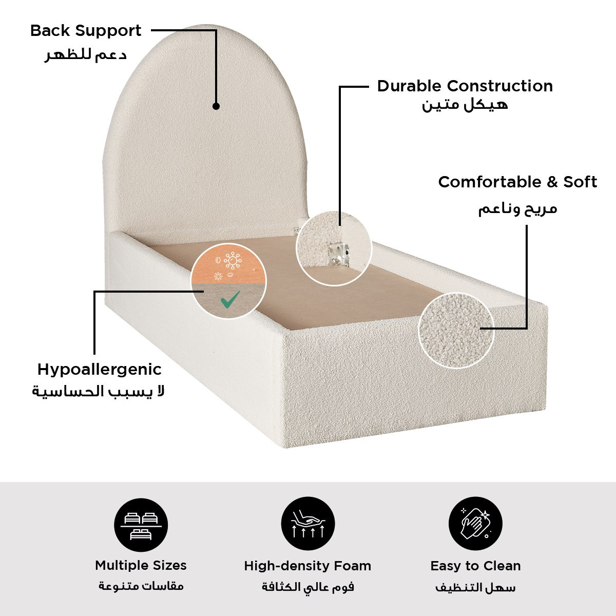 iCloud Twin Upholstered Bed - 140x200 cm-hbxbedroom-bedsandbedsets-upholsteredbeds-twin-image-7