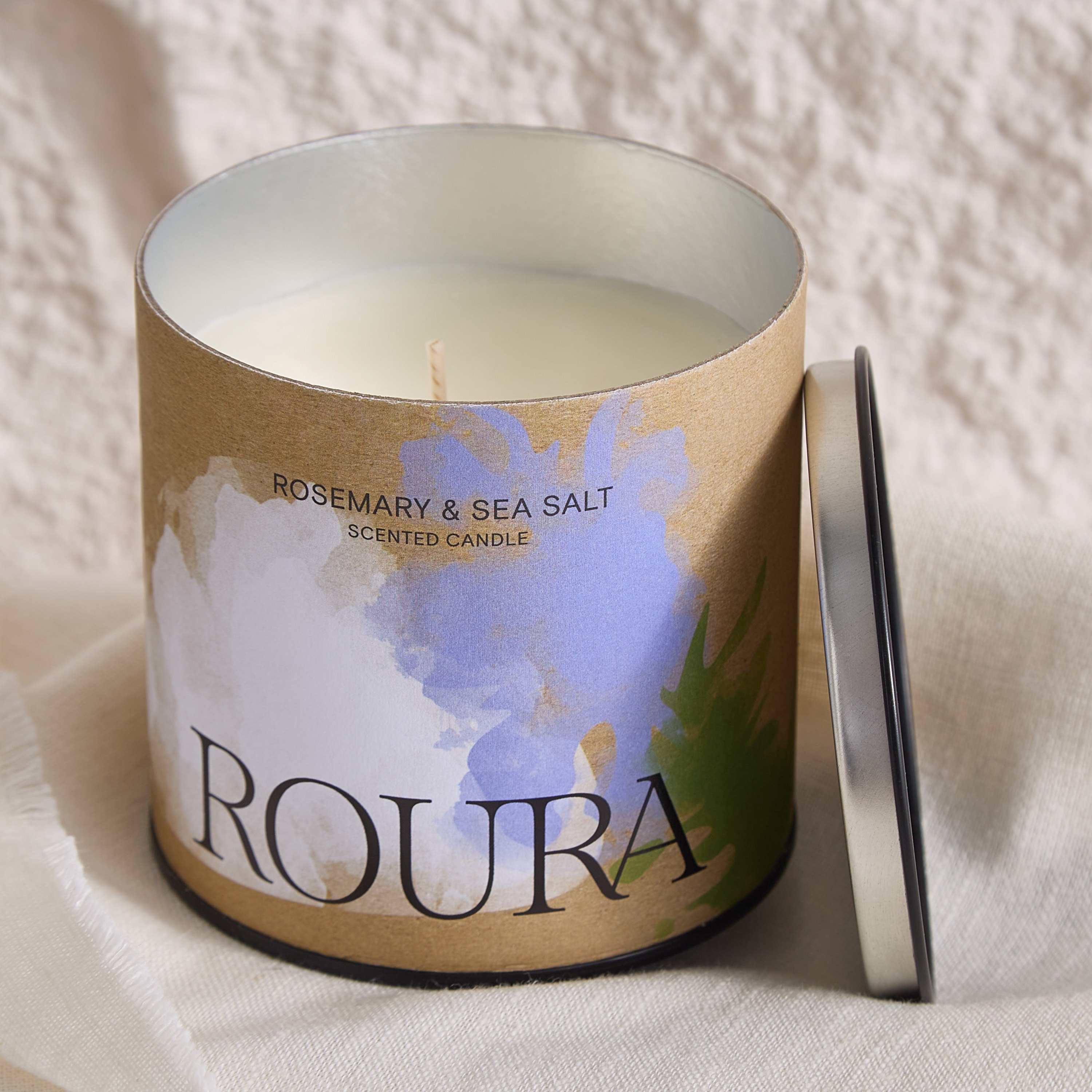 Roura Rosemary and Sea Salt Spanish Scented Jar Candle with Lid - 260 gm-hbxlivingroom-decorandaccessories-candles-image-1