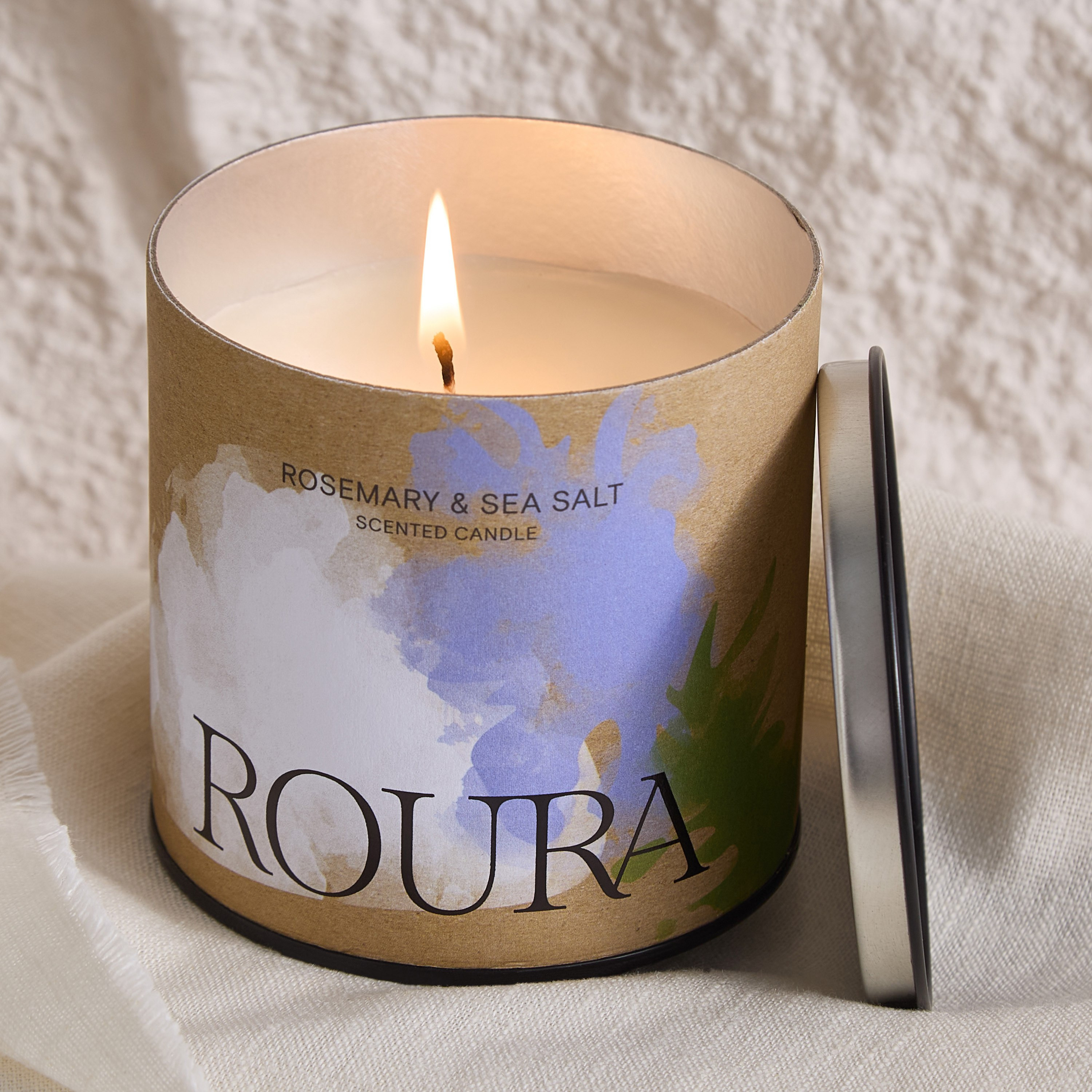 Roura Rosemary and Sea Salt Spanish Scented Jar Candle with Lid - 260 gm-hbxlivingroom-decorandaccessories-candles-image-2
