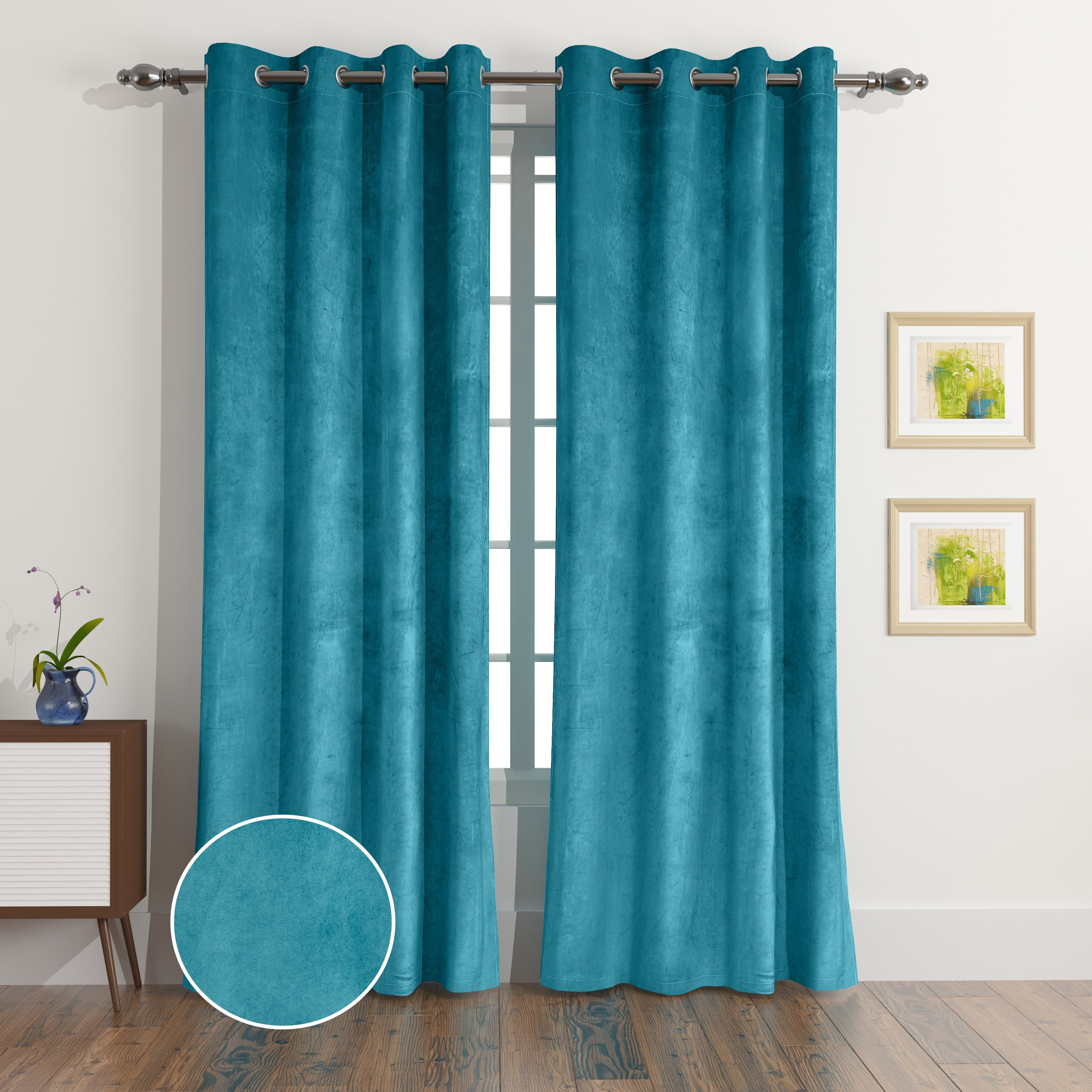 طقم ستائر مخملية ديموت طويلة جدًا قطعتين من دوف - 135x300 سم-hbxhomeware-hbxdecorandfurnishings-image-1