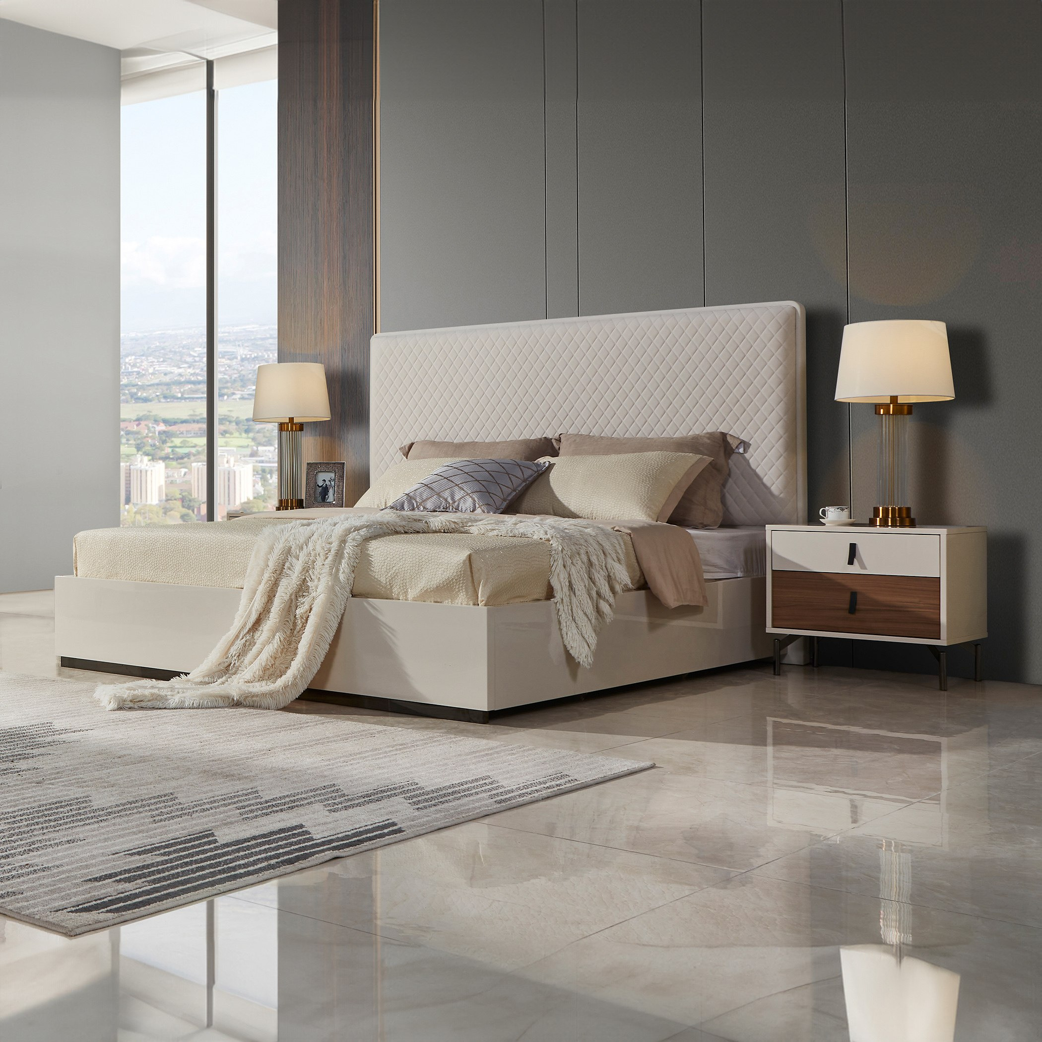 طقم غرفة نوم كينج - 6 قطع من برايم روز-hbxbedroom-bedsandbedsets-bedroomsets-king-image-2