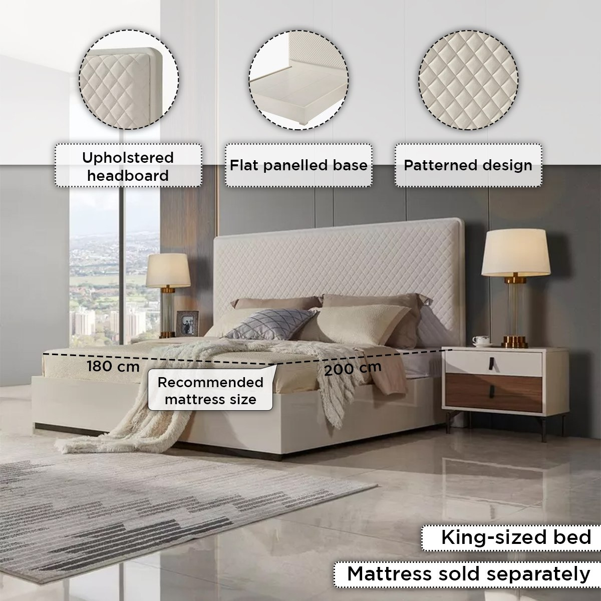طقم غرفة نوم كينج - 6 قطع من برايم روز-hbxbedroom-bedsandbedsets-bedroomsets-king-image-5