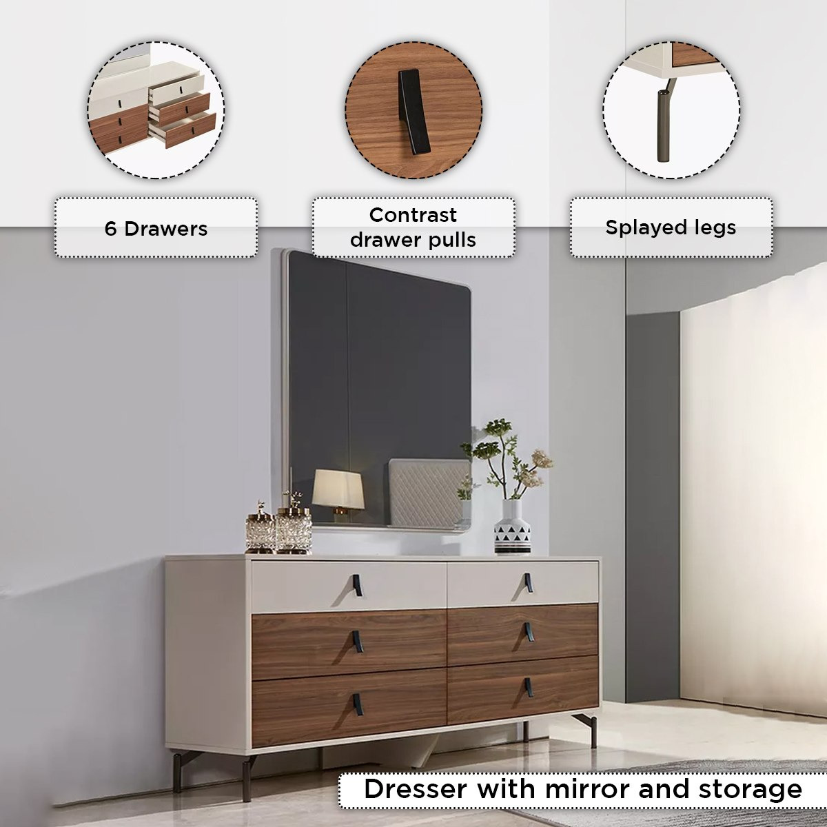 طقم غرفة نوم كينج - 6 قطع من برايم روز-hbxbedroom-bedsandbedsets-bedroomsets-king-image-6