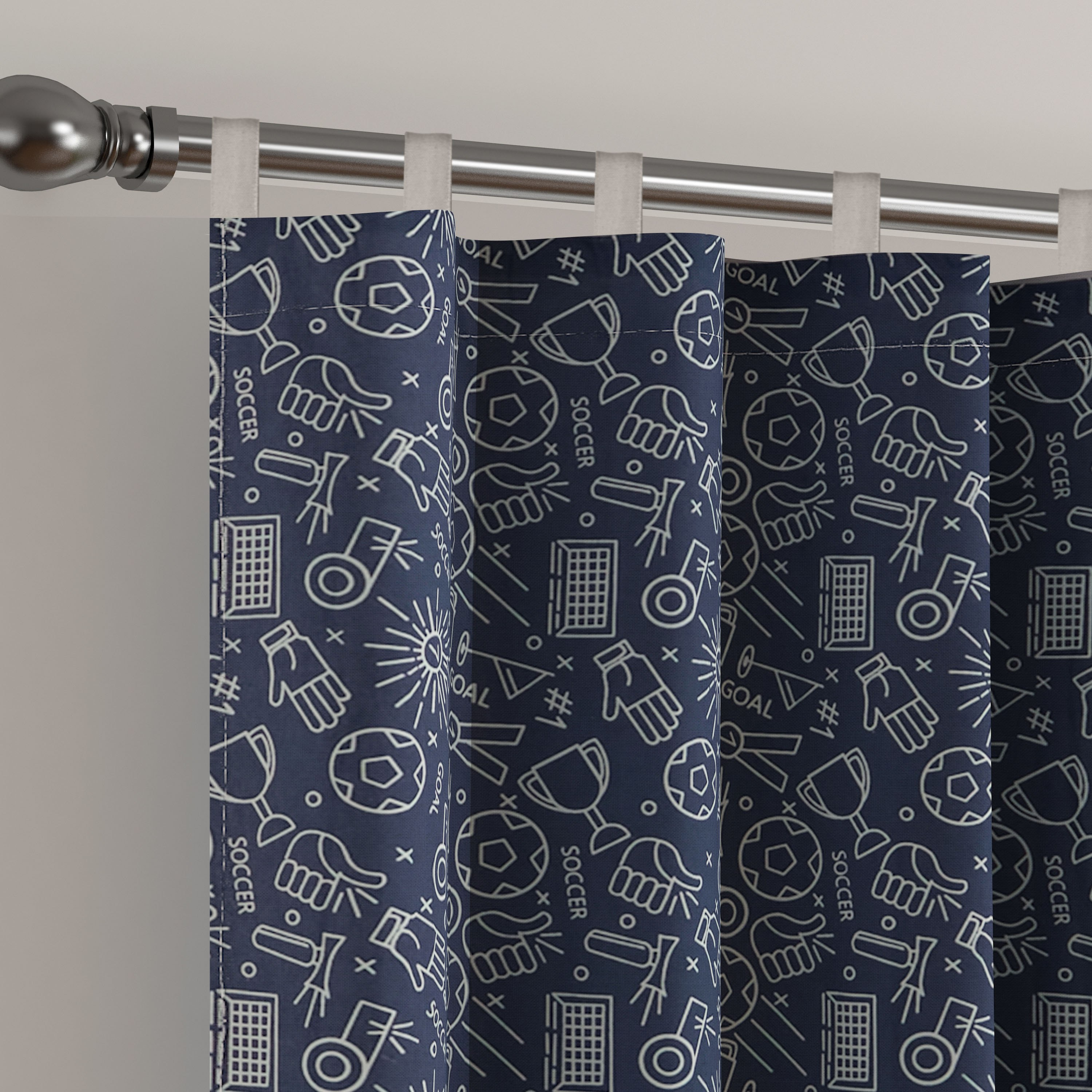 طقم ستائر بأربطة وطبعات قطعتين من أركيد - 140x240 سم-hbxbedroom-windowcoverings-curtains-image-2