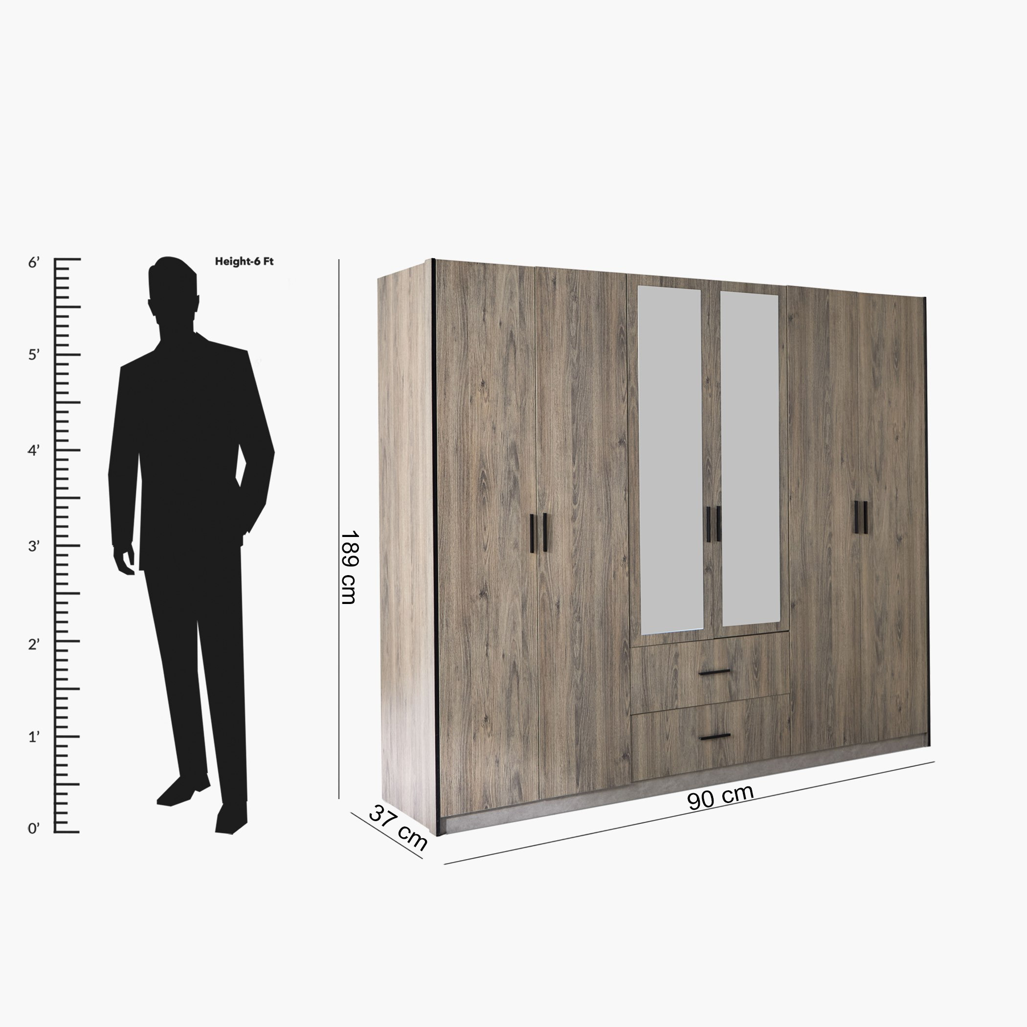 خزانة ملابس 6 أبواب مع درجين ومرآة من أوروبا-hbxfurniture-wardrobes-image-15