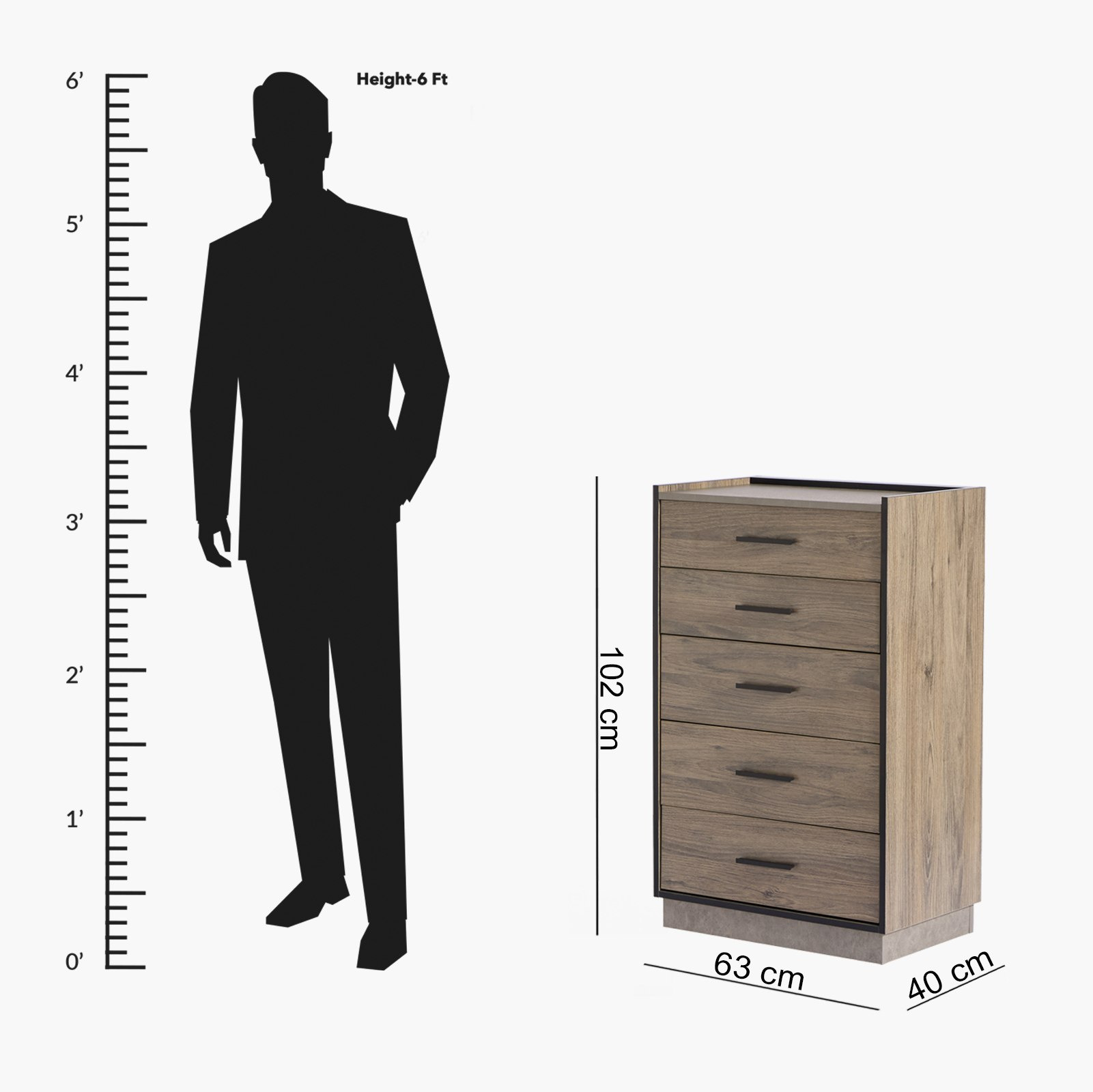 وحدة 5 أدراج من أوروبي-hbxfurniture-dressersandchests-chestofdrawers-image-11