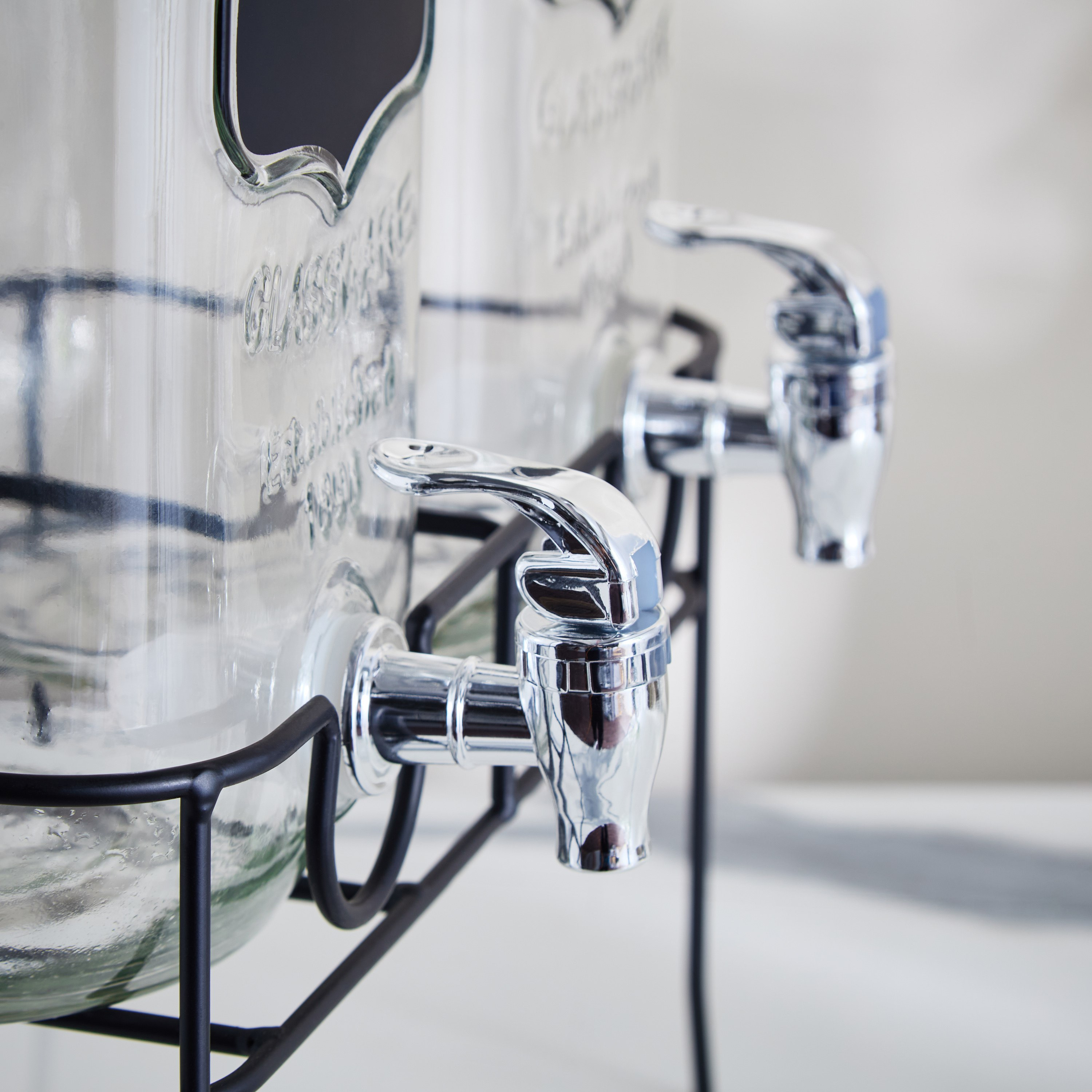 Crysta Twin Glass Beverage Dispenser with Stand - 4 L-hbxhomeware-hbxkitchen-image-3