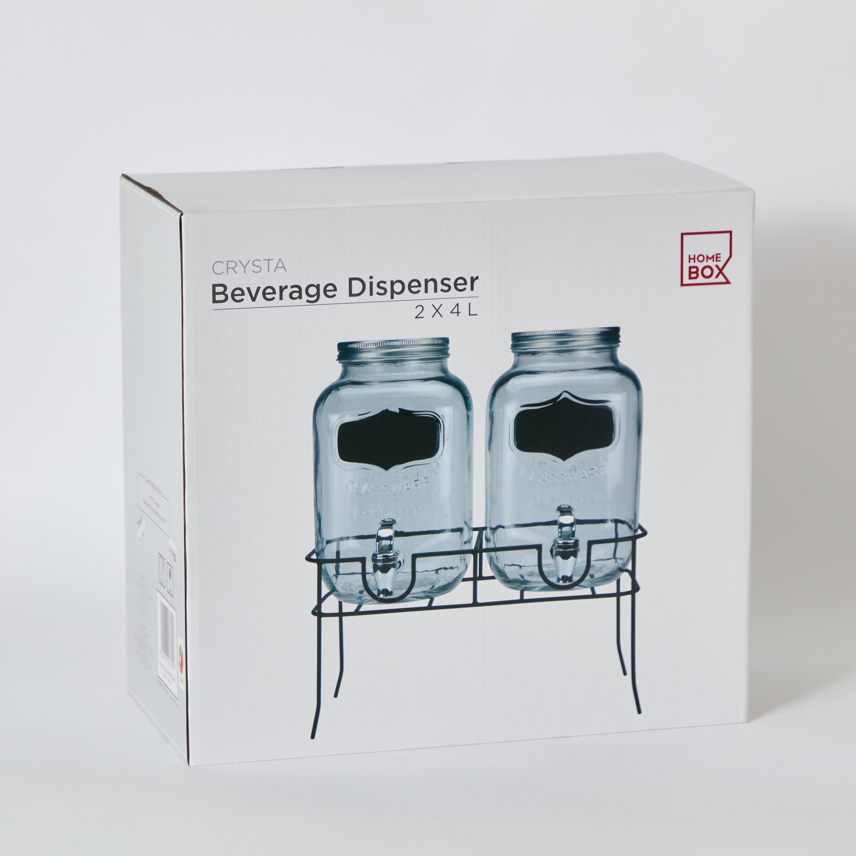 Crysta Twin Glass Beverage Dispenser with Stand - 4 L-hbxhomeware-hbxkitchen-image-8