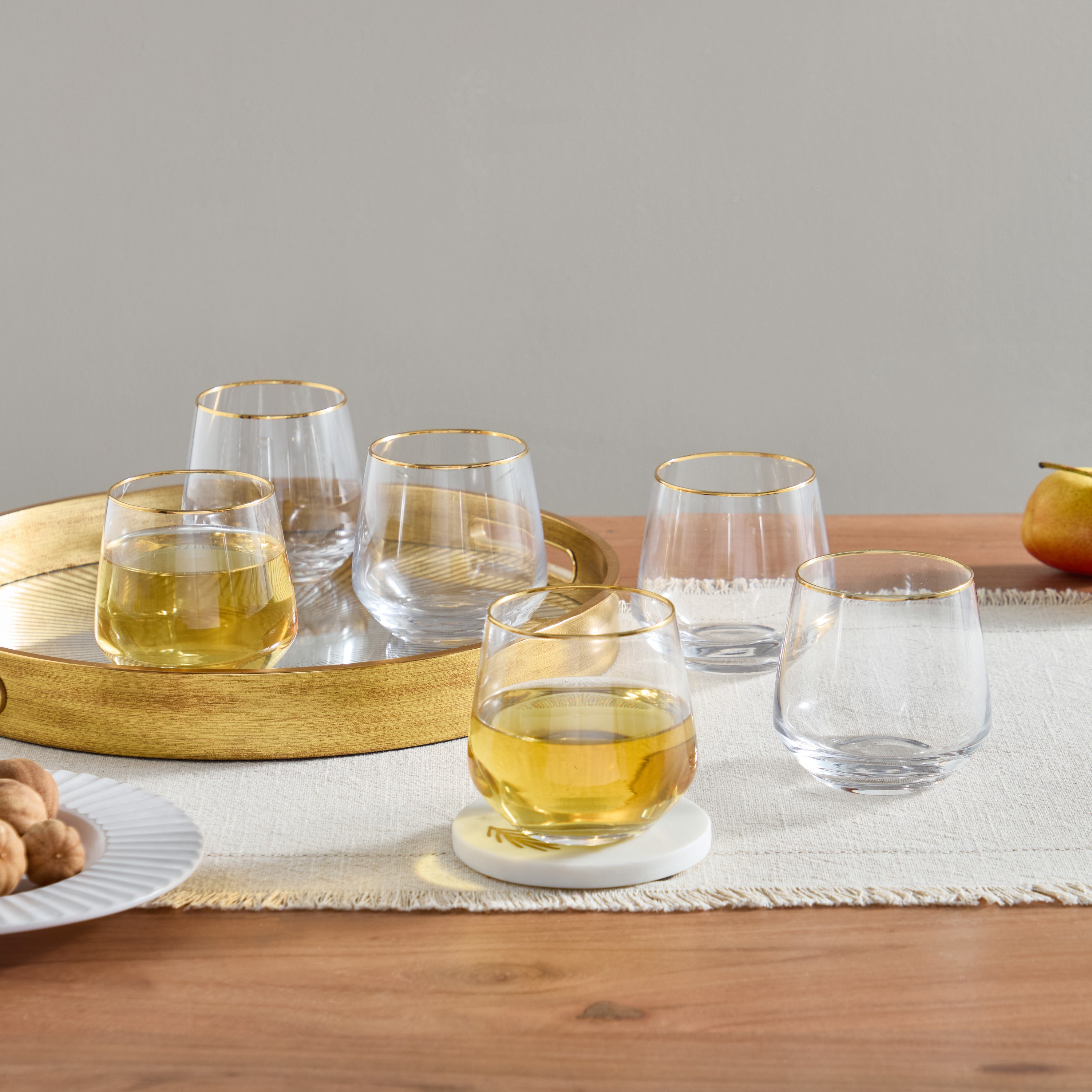 طقم أكواب هاي بول زجاج كريستال 6 قطع بحافة من رويال - 390 مل-hbxhomeware-hbxkitchen-image-1