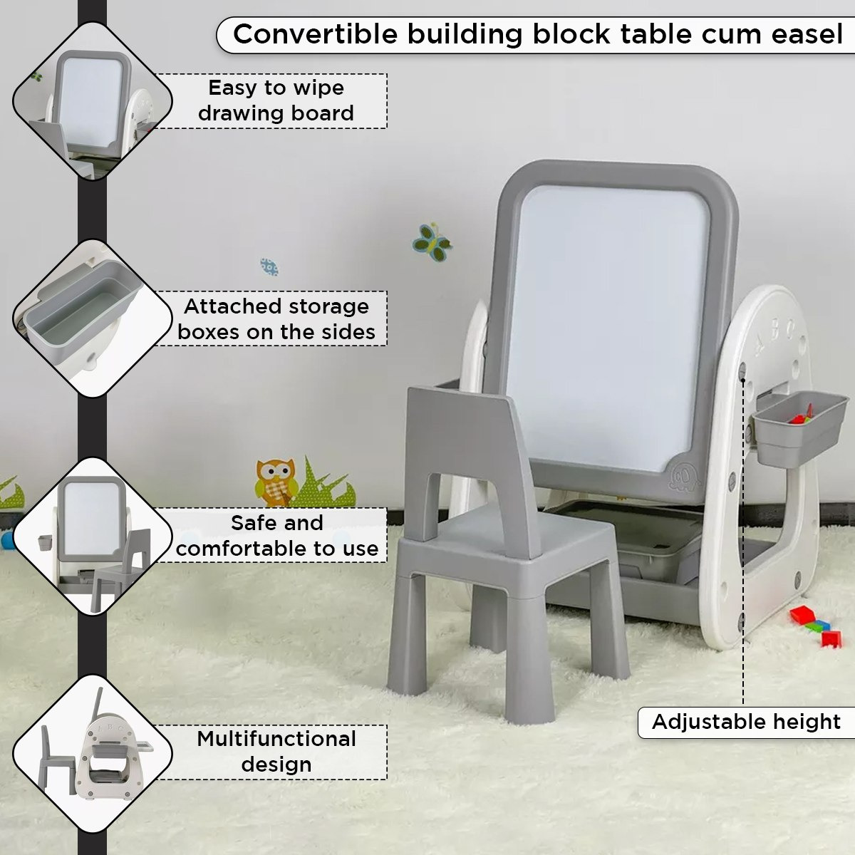 Iris Oslo 4-in-1 Building Block Study Table with Chair and Easel-hbxfurniture-desks-image-4