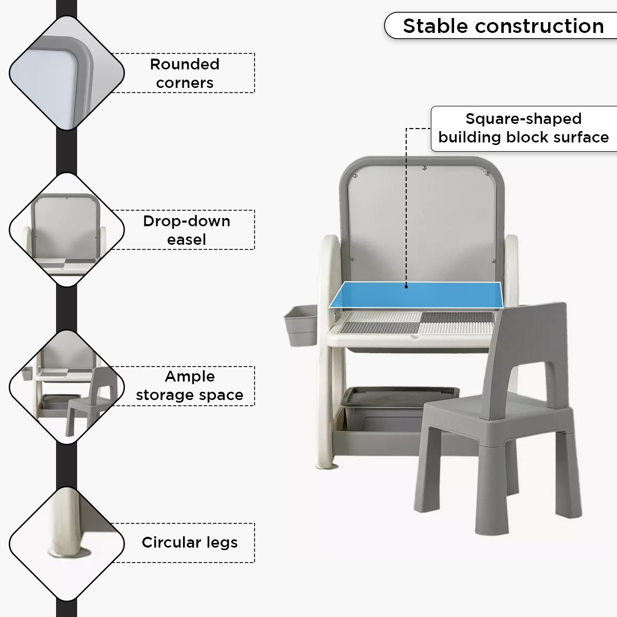Iris Oslo 4-in-1 Building Block Study Table with Chair and Easel-hbxfurniture-desks-image-5