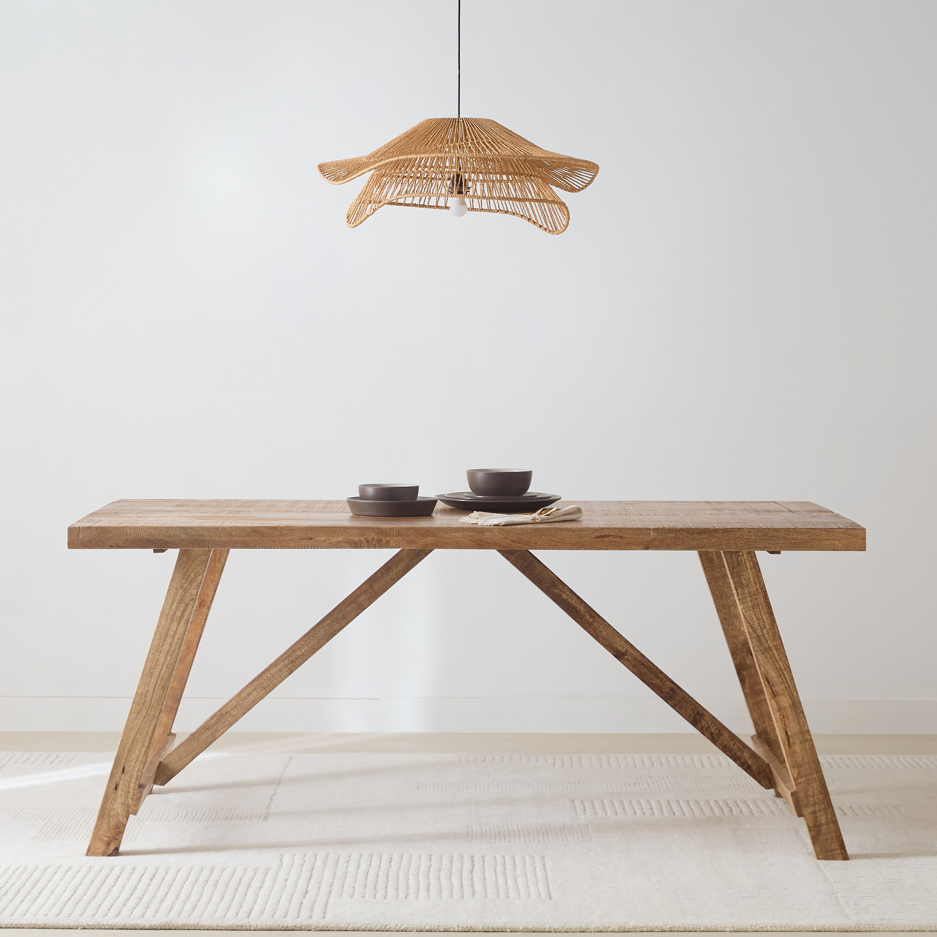 Vendra Kinston 6-Seater Solid Wood Dining Table-hbxdiningroom-diningtablesandsets-diningtables-sixseater-image-2